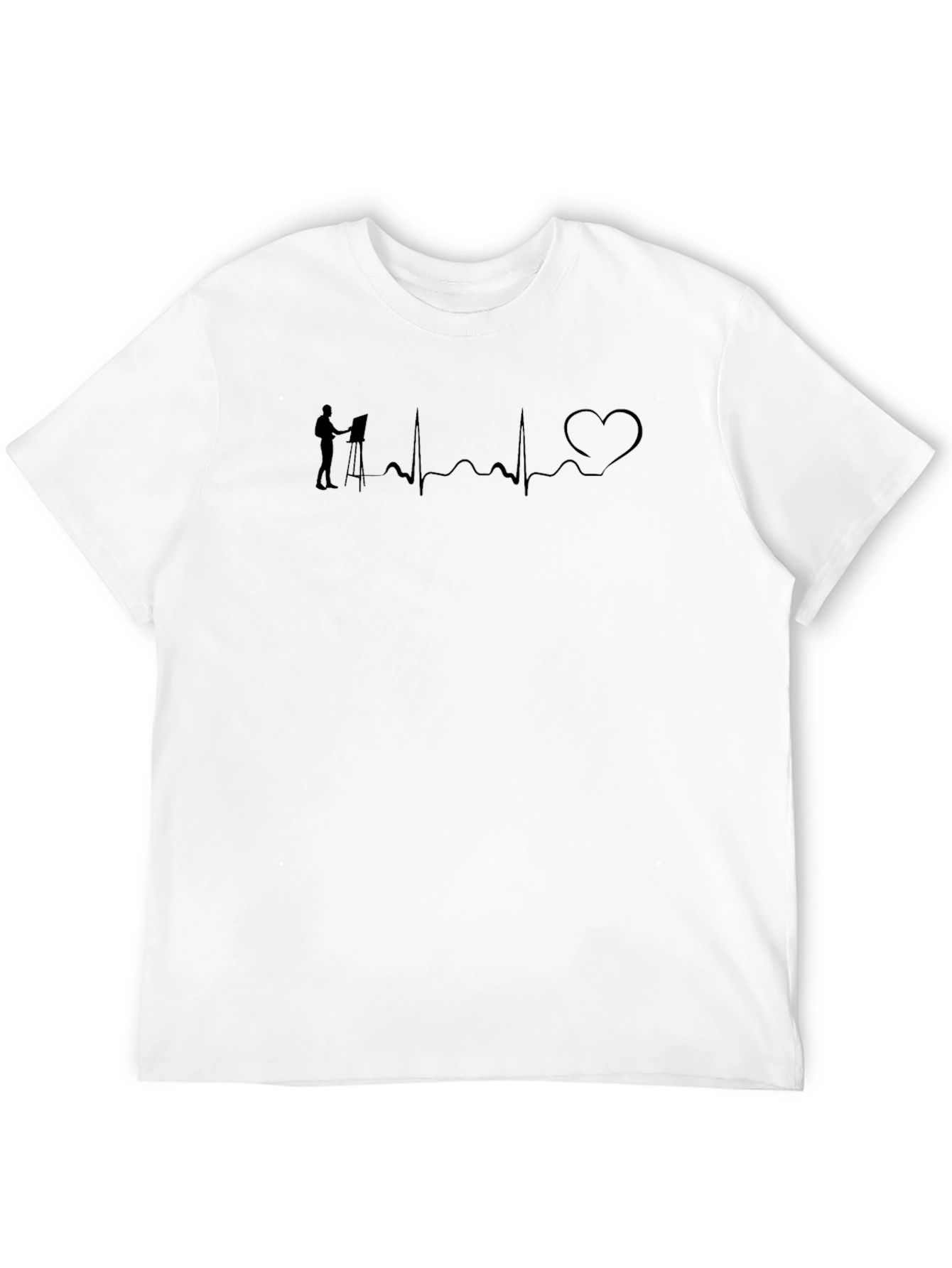 Black Artist Heartbeat Black T-Shirt view 12