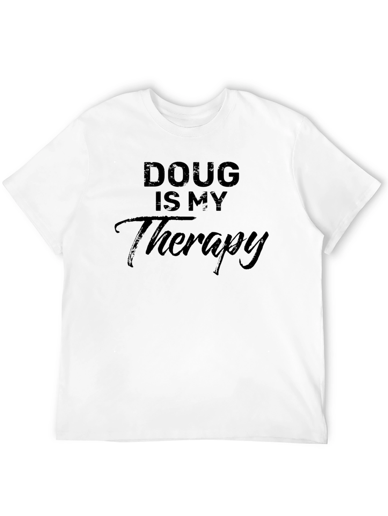 Black Doug Is My Therapy Black T-Shirt view 12