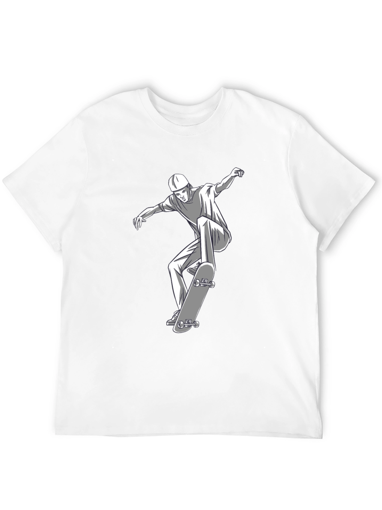 Black Skateboarding Graphic Tee - Black Cotton T-Shirt view 12