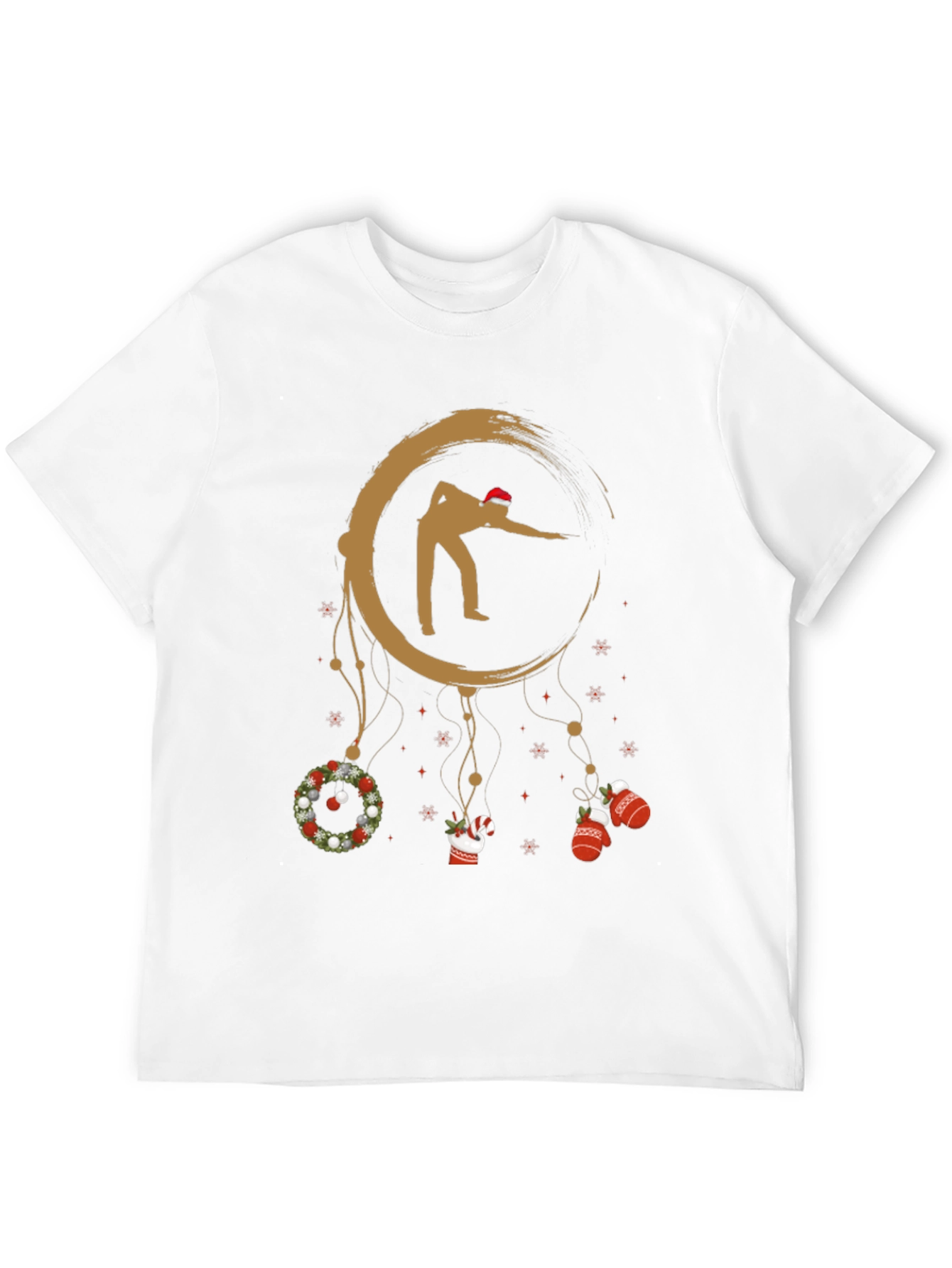 Black Festive Billiards T-Shirt - Christmas Dreamcatcher Design view 12