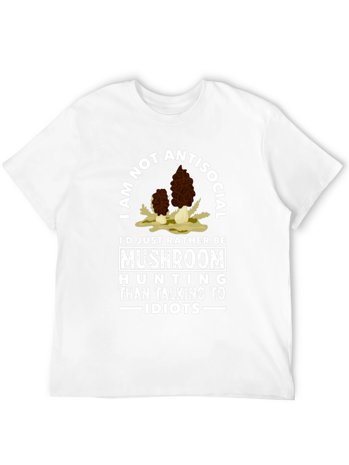 Black I'd Rather Be Mushroom Hunting T-Shirt view 12