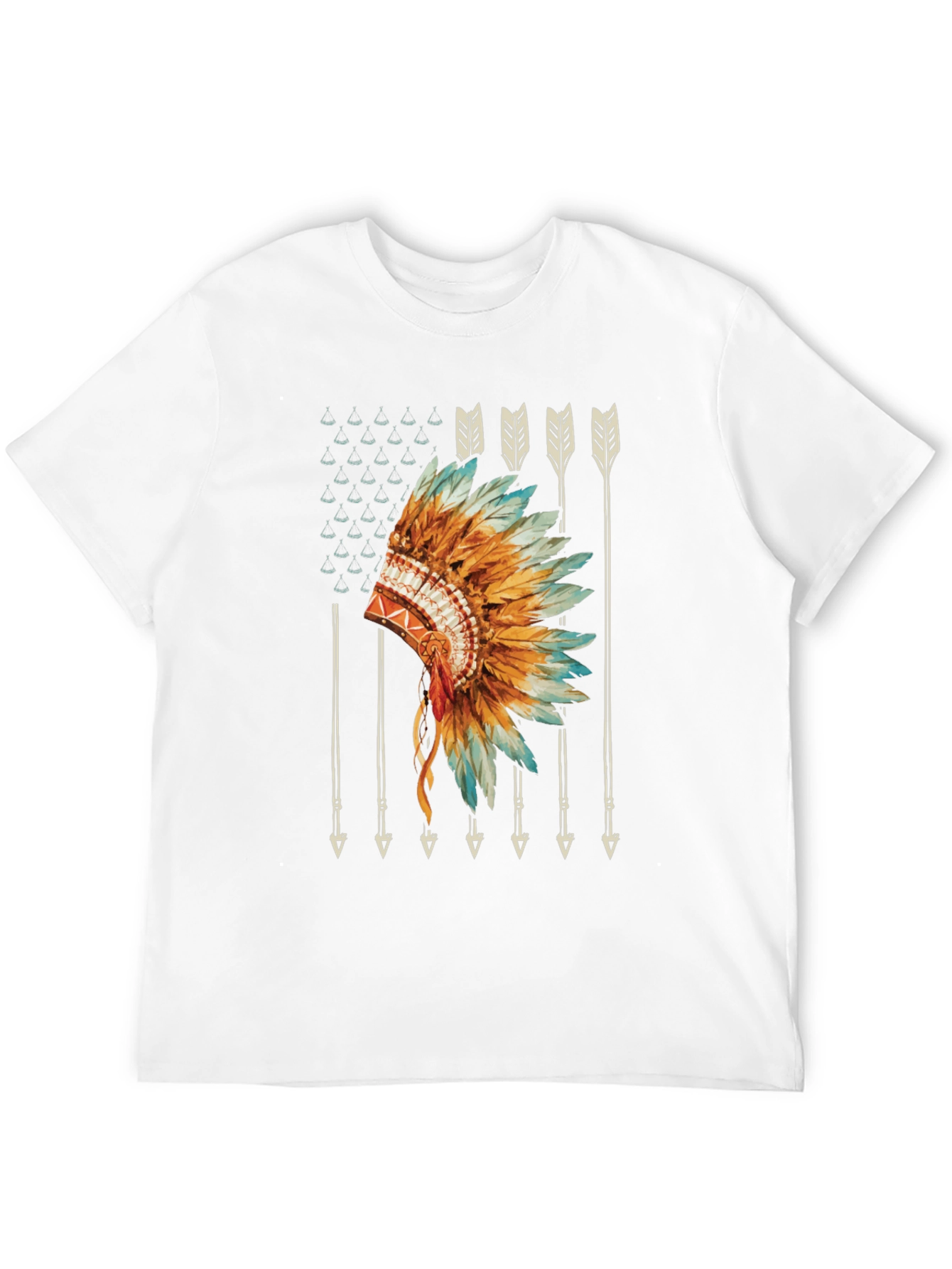 Black Native American Headdress Graphic Tee view 12