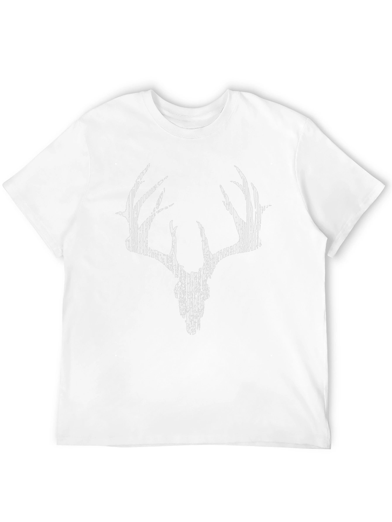 Black Graphic Deer Skull Print Tee - Casual Black T-Shirt view 12