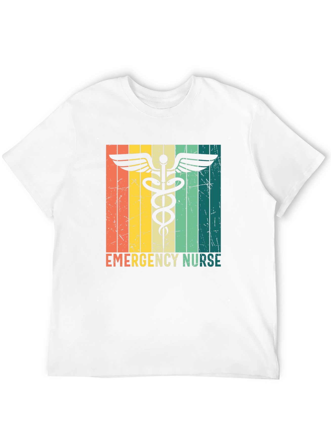 Black Emergency Nurse Retro T-Shirt view 12