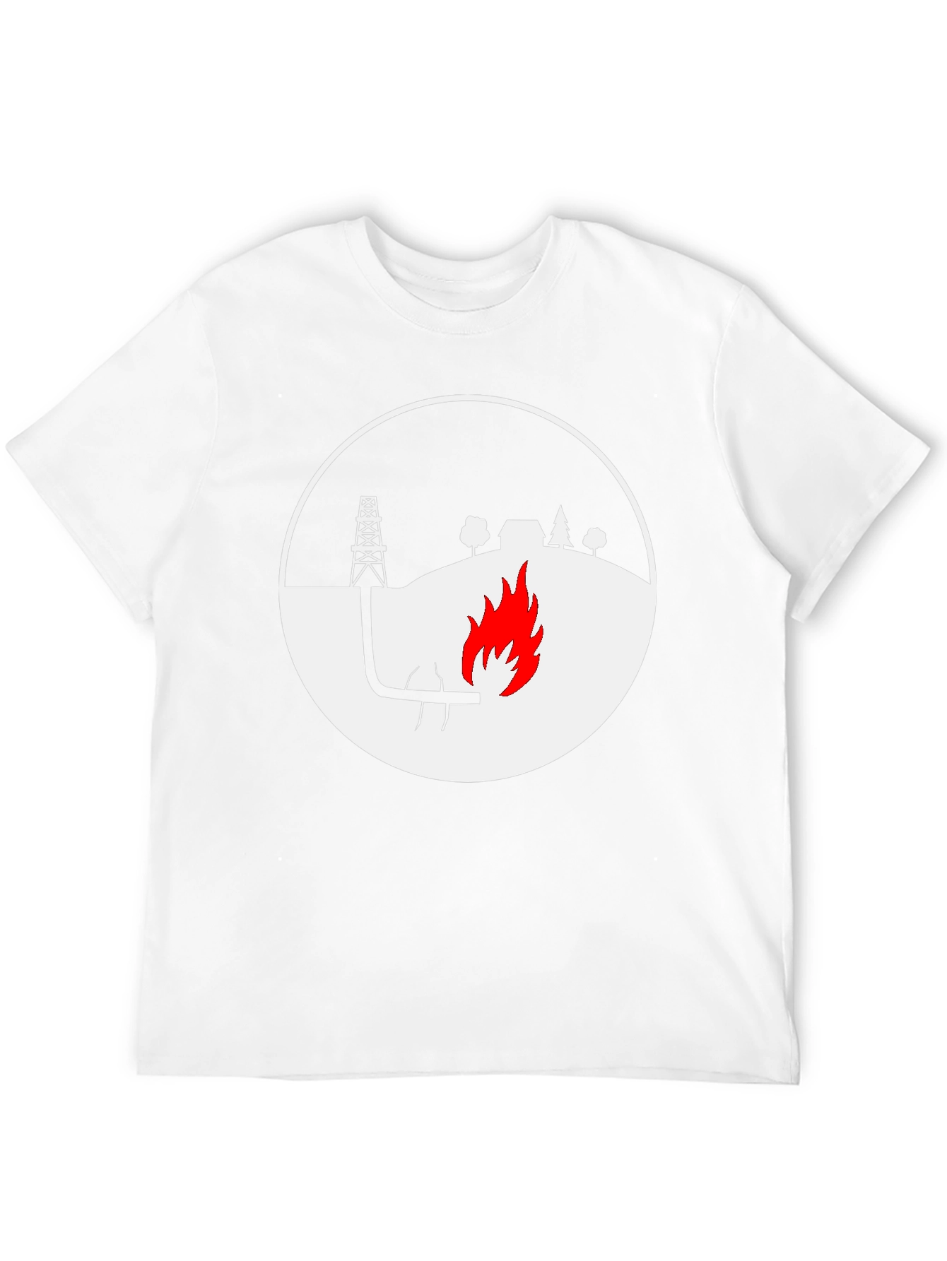 Black Oil Rig Graphic T-Shirt - Black Crew Neck Tee view 12