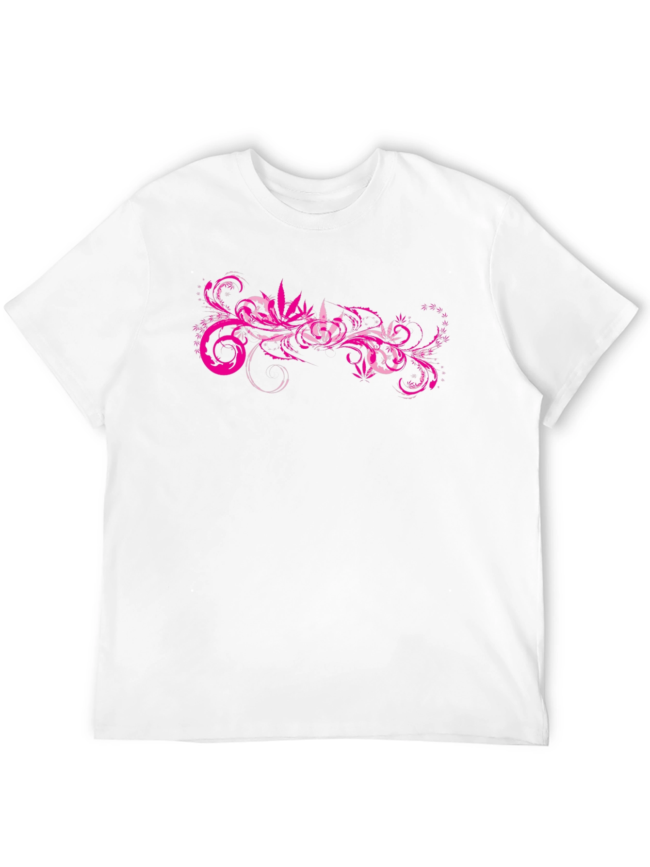 Black Pink Cannabis Swirl Graphic T-Shirt view 12