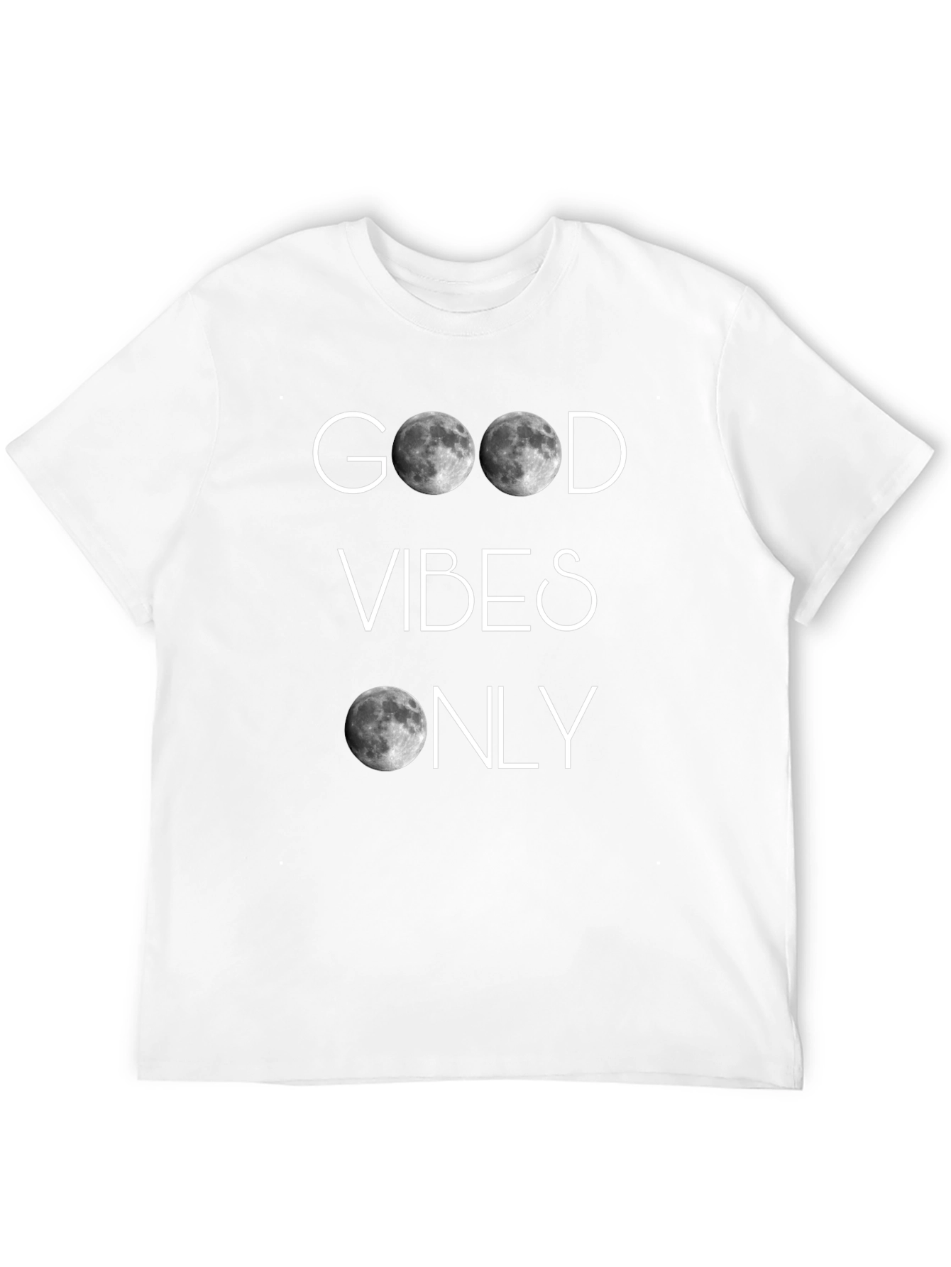 Black Good Vibes Only Moon T-Shirt view 12