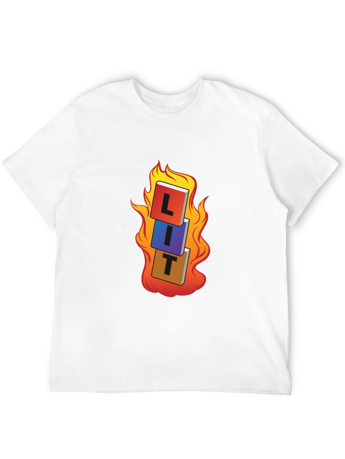 Black LIT T-Shirt - On Fire Graphic Tee view 12