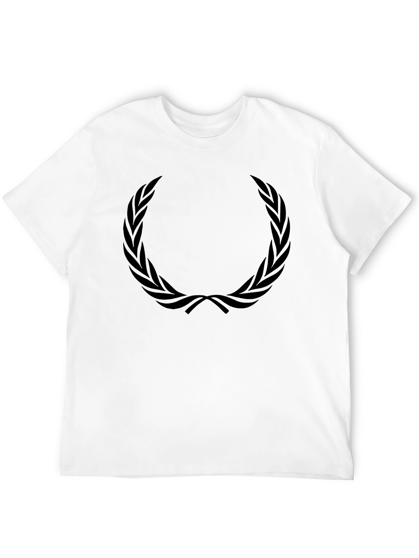 Black Men's Black T-Shirt with Laurel Wreath Graphic view 12