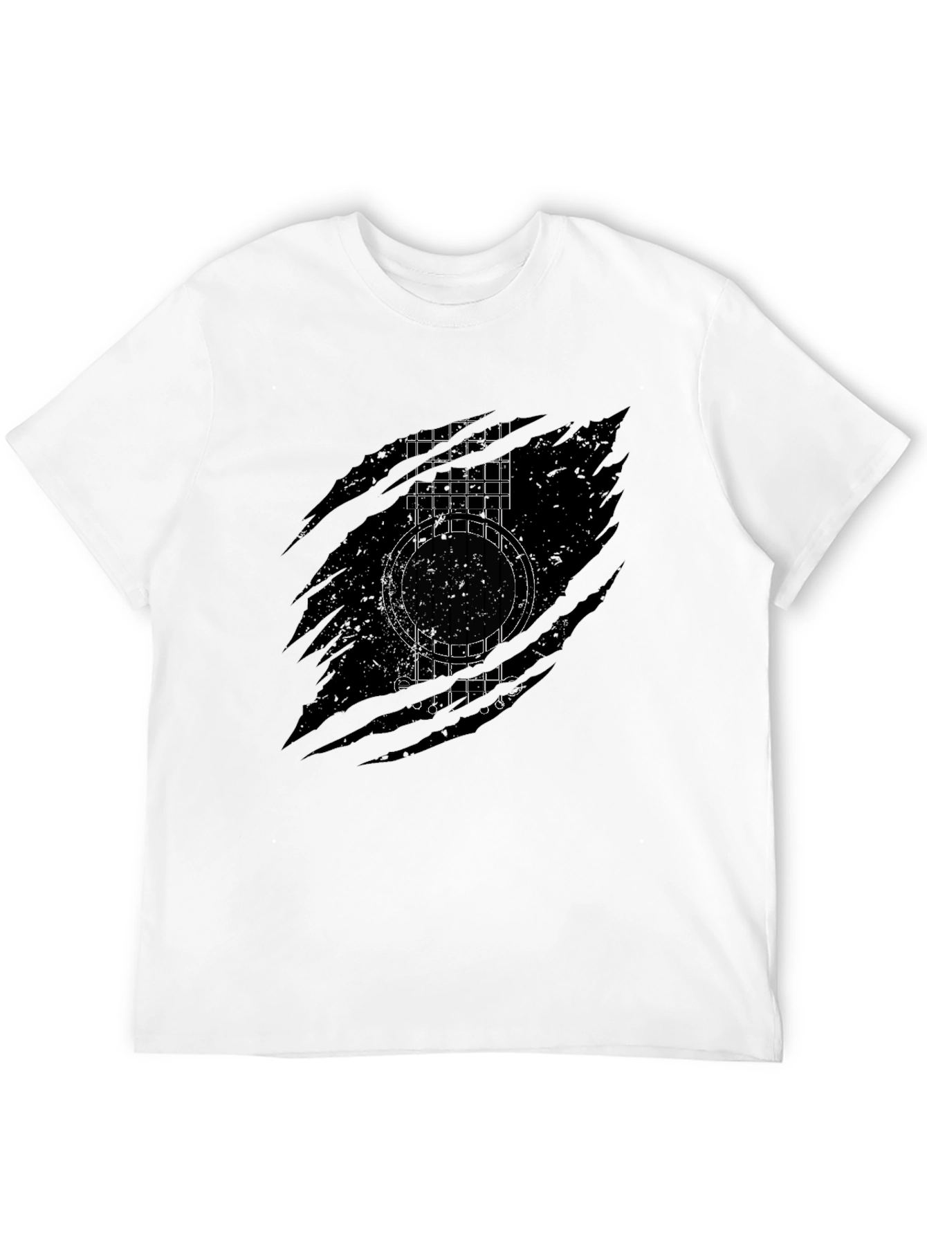 Black Guitar Graphic Black T-Shirt view 12