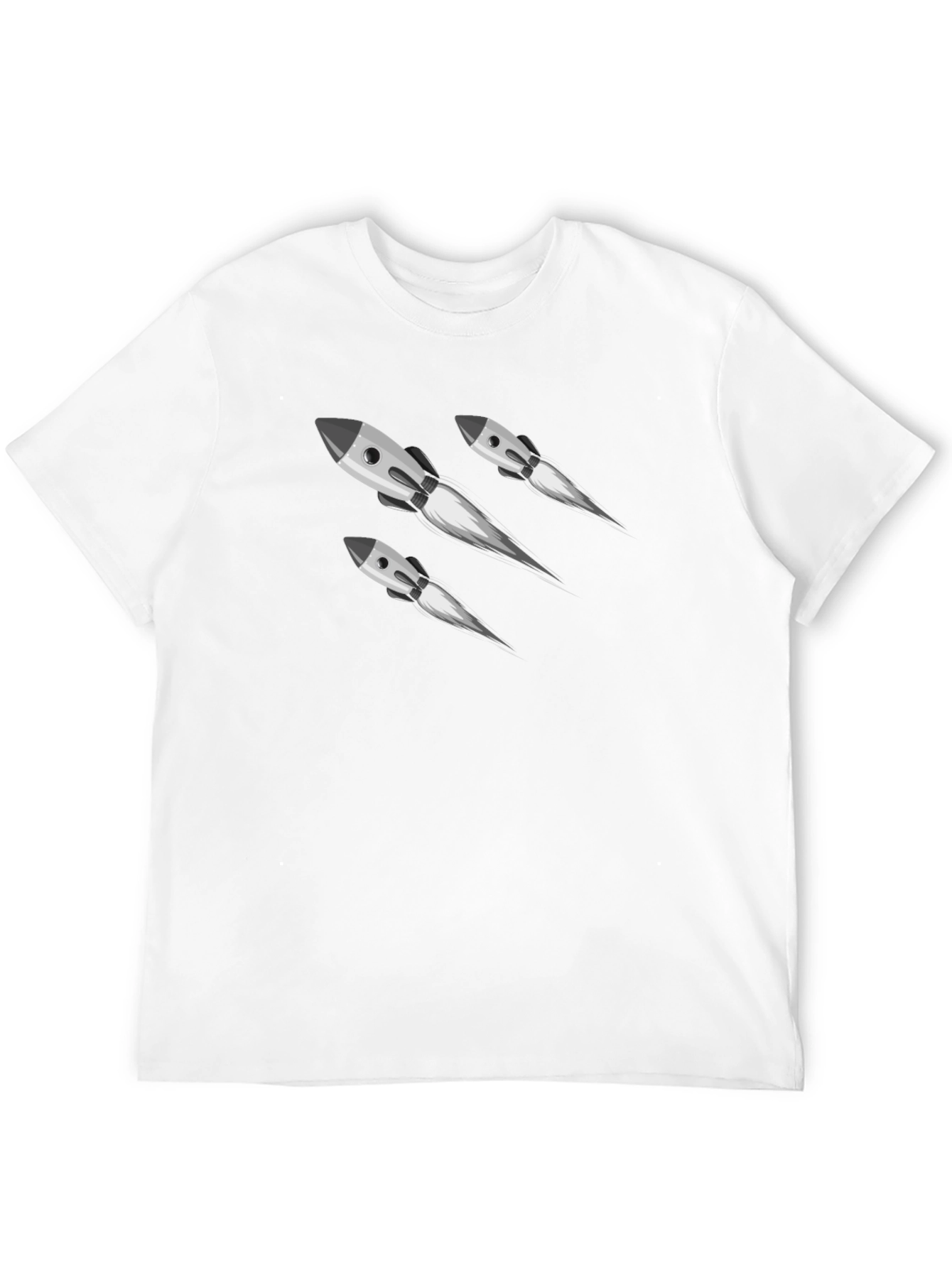 Black Rocket Launch Graphic T-Shirt - Black Crew Neck view 12