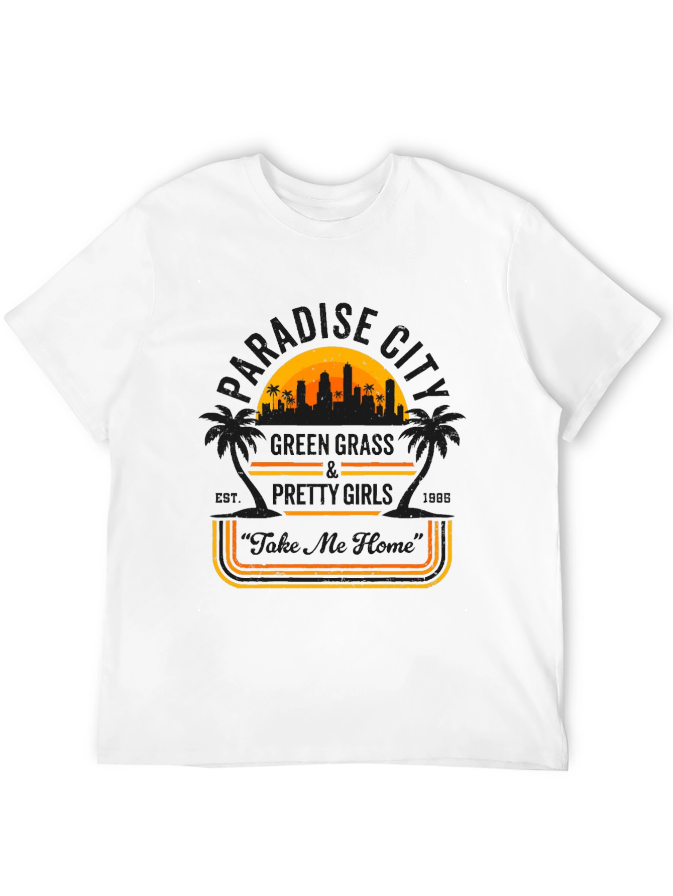 Black Paradise City Graphic T-Shirt - Retro Style view 12