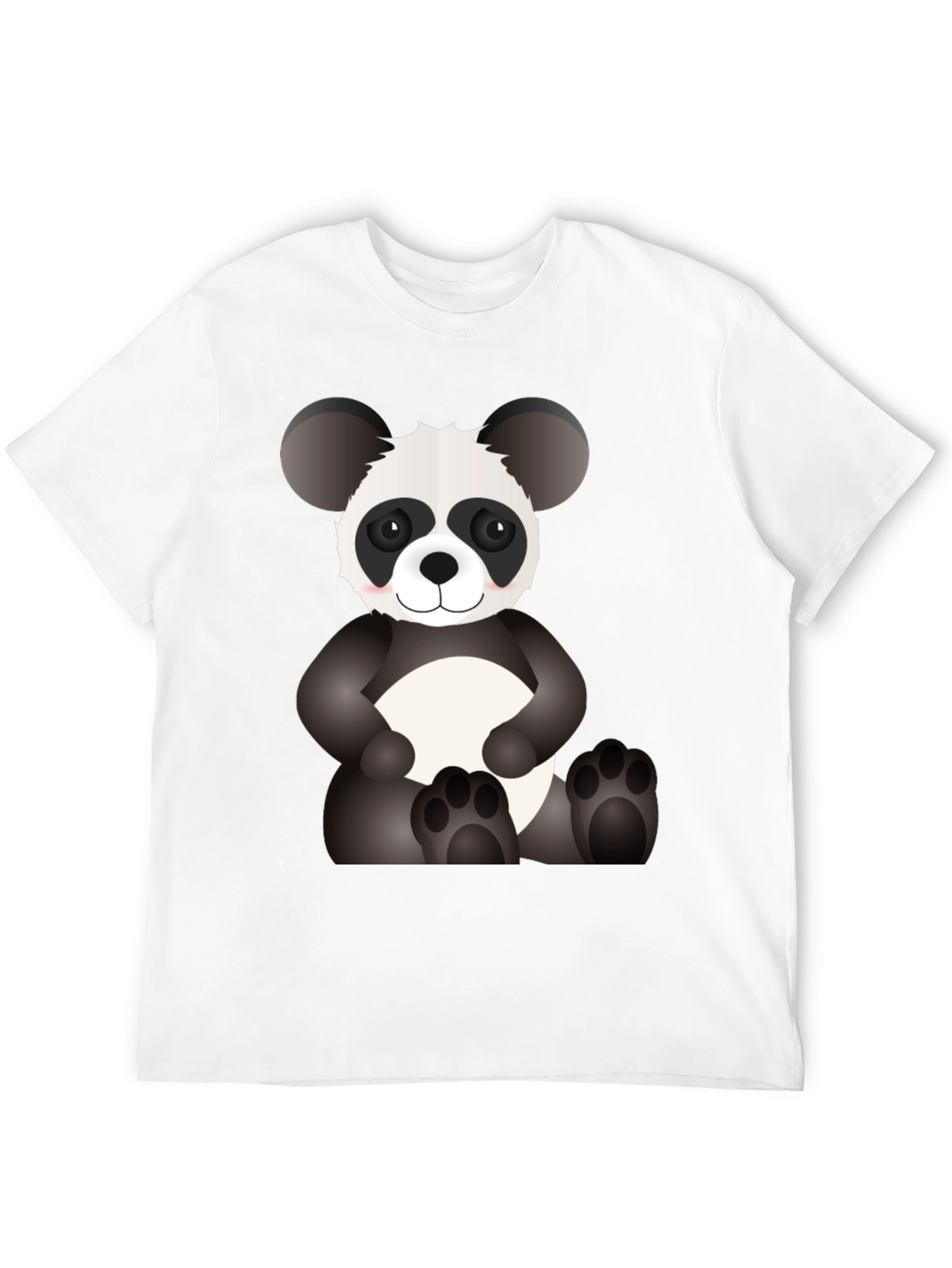 Black Cute Panda Bear Graphic T-Shirt view 12