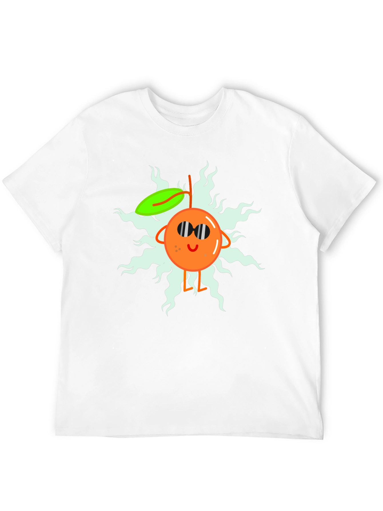 Black Cool Orange Cartoon T-Shirt view 12