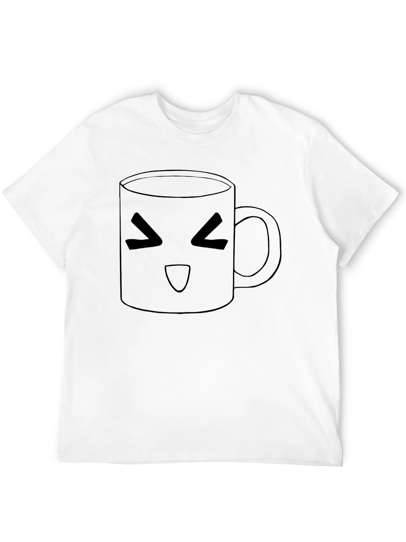 Black Kawaii Coffee Mug Graphic Tee - Black view 12