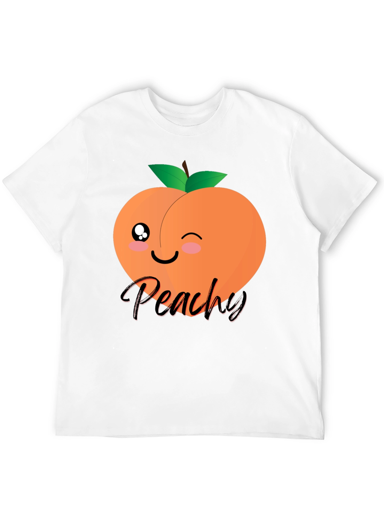 Black Cute Peachy Graphic T-Shirt - Unisex Black Tee view 12