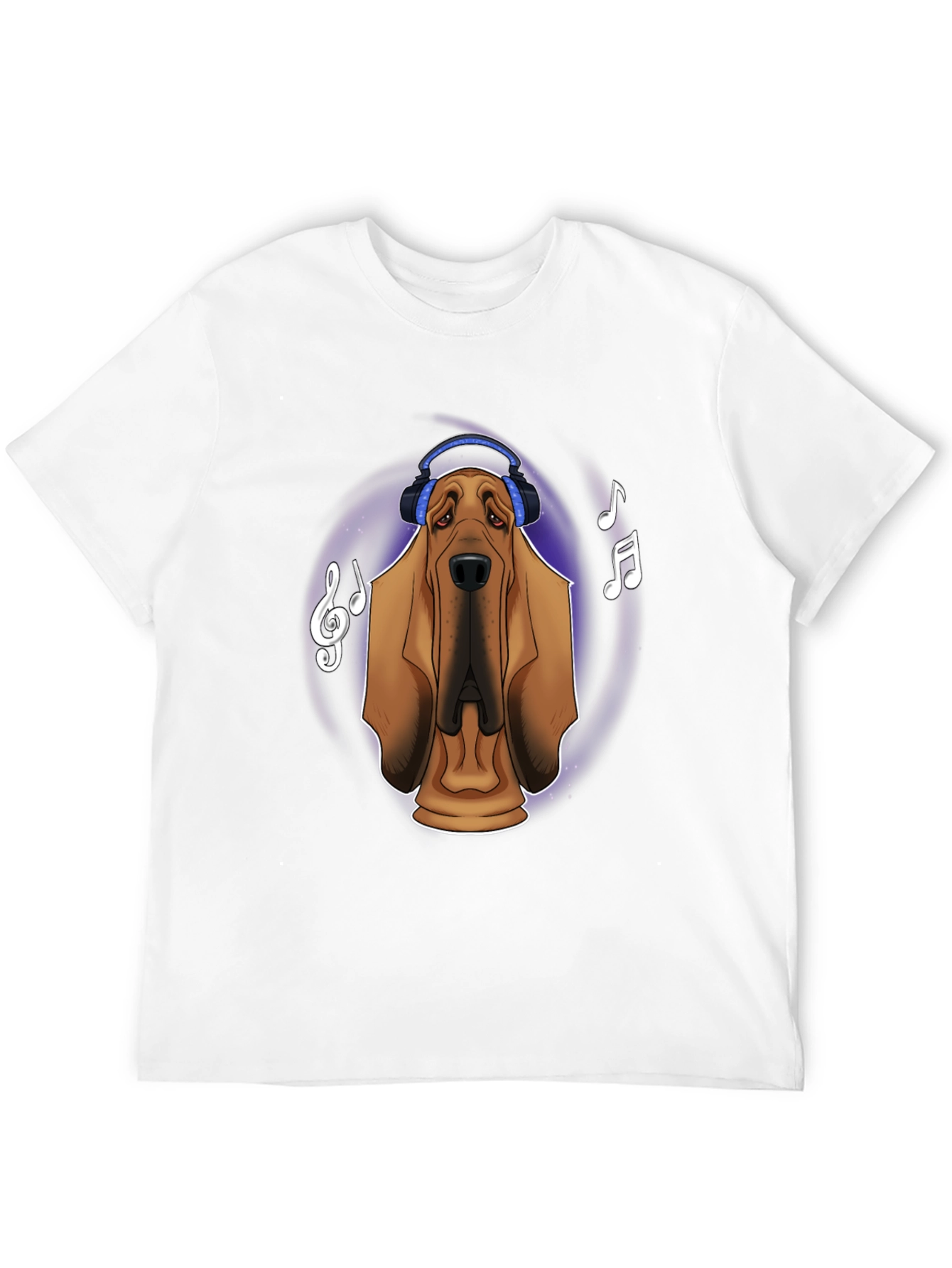 Black Dog with Headphones Graphic T-Shirt view 12