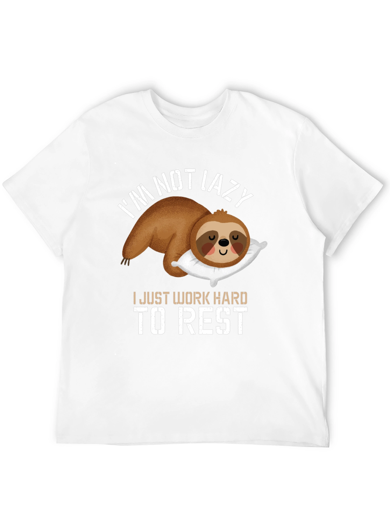 Black Funny Sloth T-Shirt - I Work Hard To Rest view 12