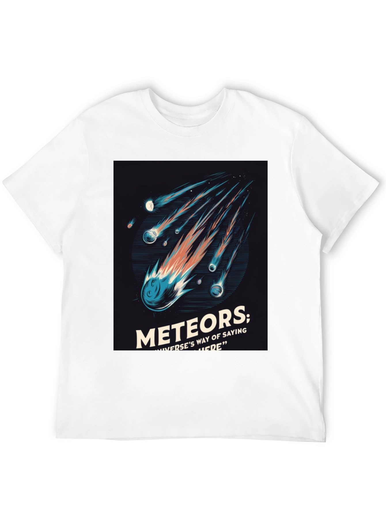 Black Meteor Shower Graphic Tee - Space Lover T-Shirt view 12