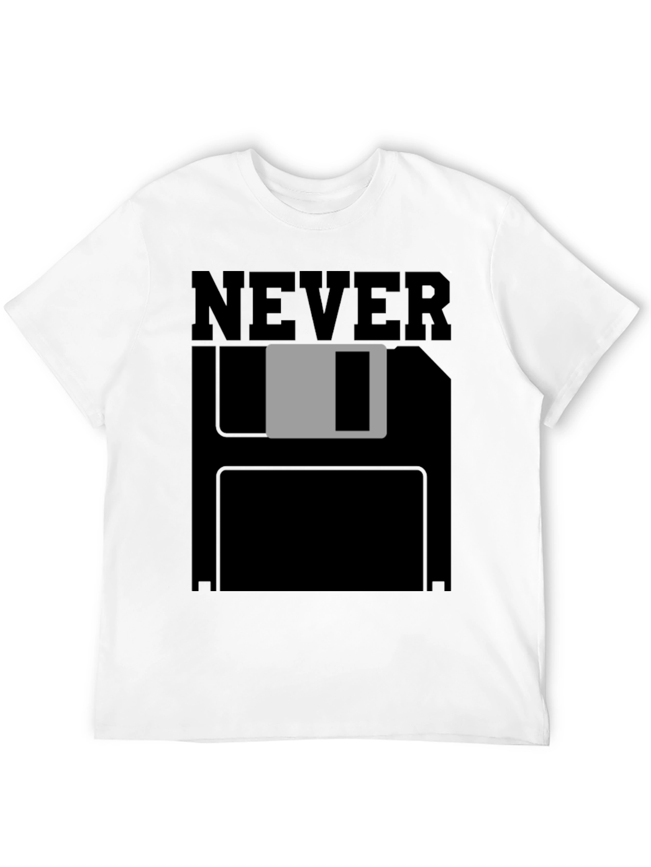 Black Never Save Floppy Disk T-Shirt - Black view 12