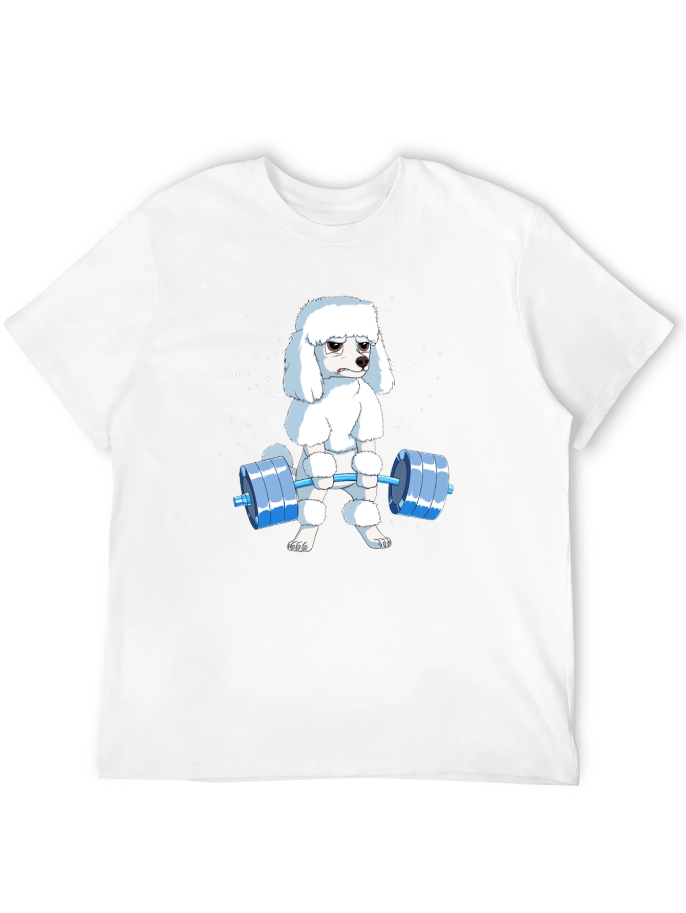 Black Poodle Lifting Weights Graphic T-Shirt - Black view 12