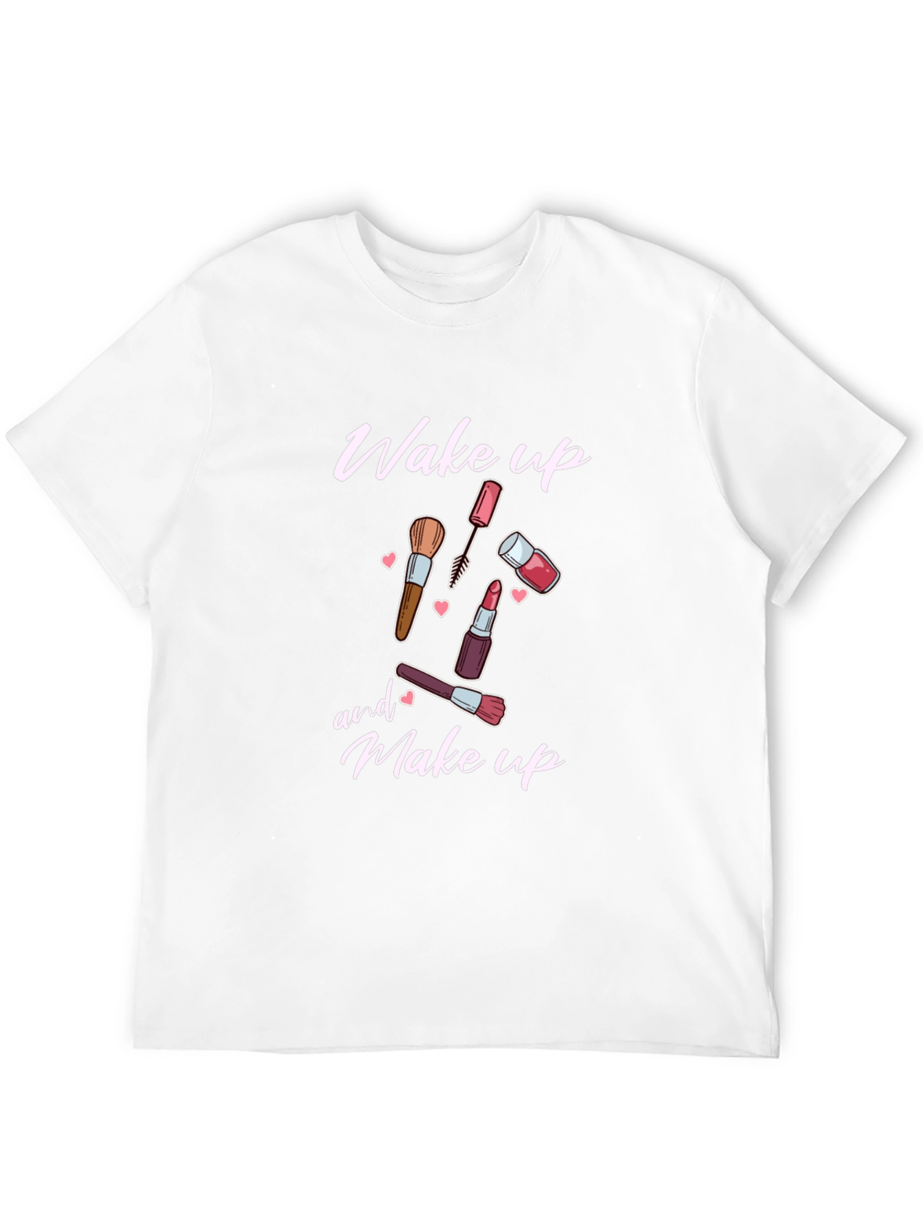 Black Wake Up and Make Up Graphic Tee view 12