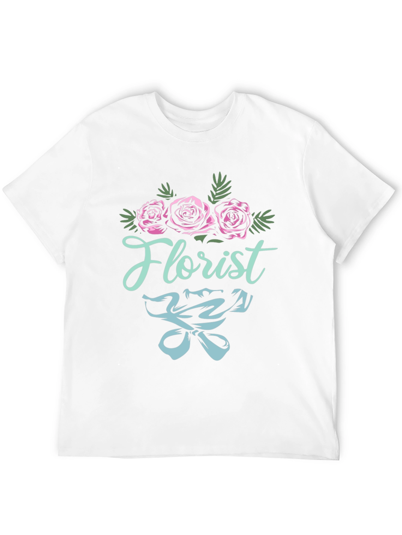 Black Florist T-Shirt - Floral Design Black Tee view 12