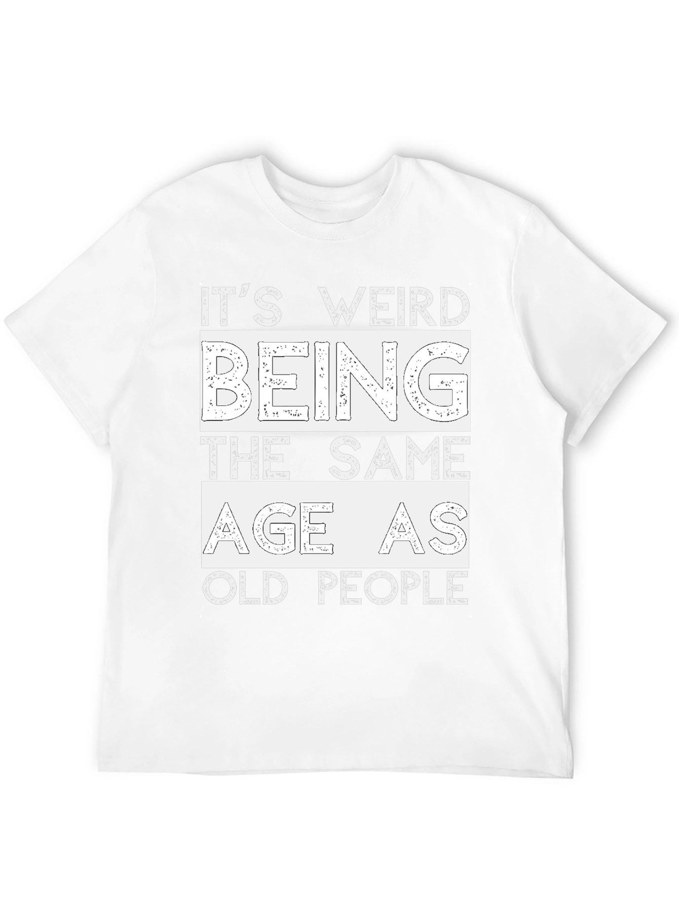 Black Funny 'Same Age as Old People' Black T-Shirt view 12