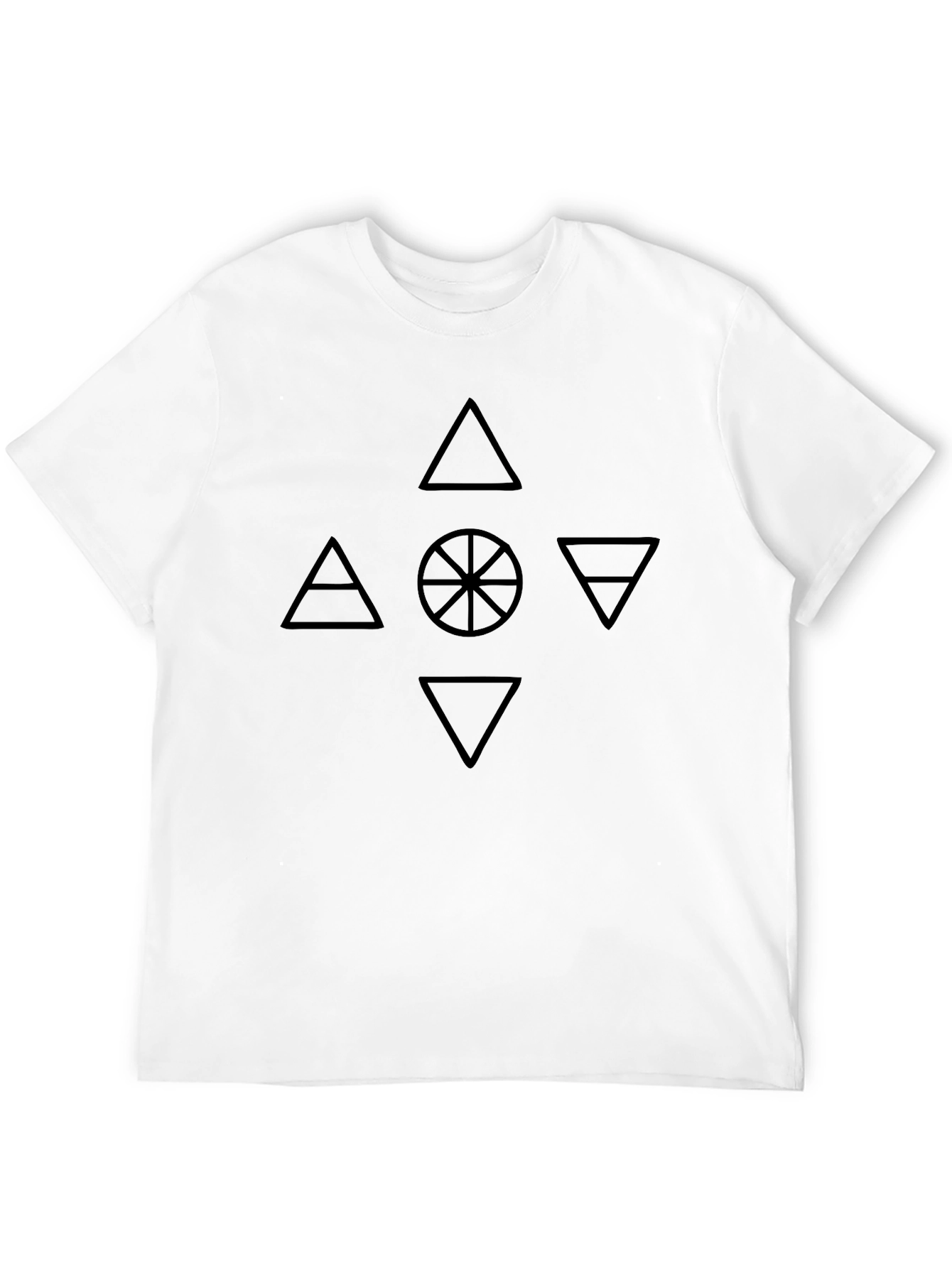 Black Elemental Symbol Graphic Tee - Black Cotton T-Shirt view 12