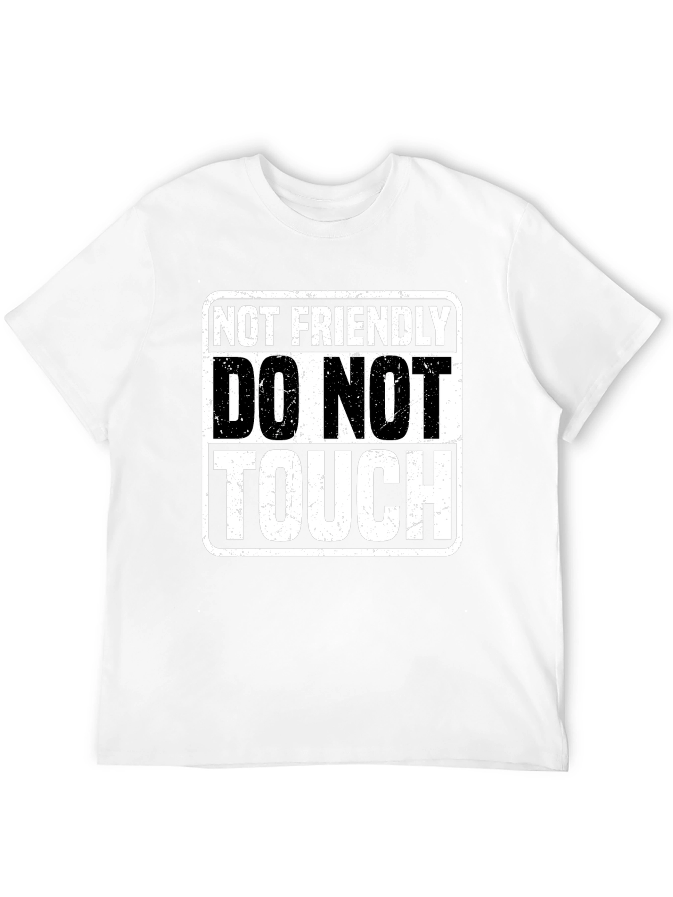 Black Not Friendly Tee - Do Not Touch Black Cotton T-Shirt view 12