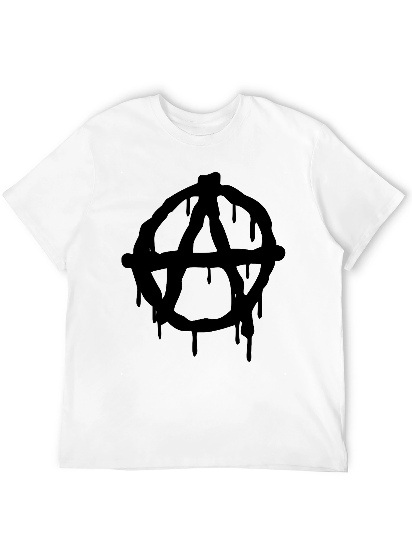 Black Anarchy Drip Black T-Shirt - Edgy & Bold Design view 12