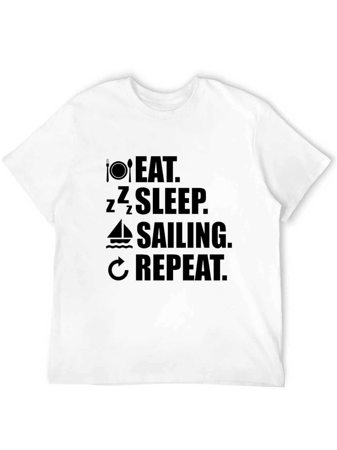 Black Eat Sleep Sailing Repeat T-Shirt view 12