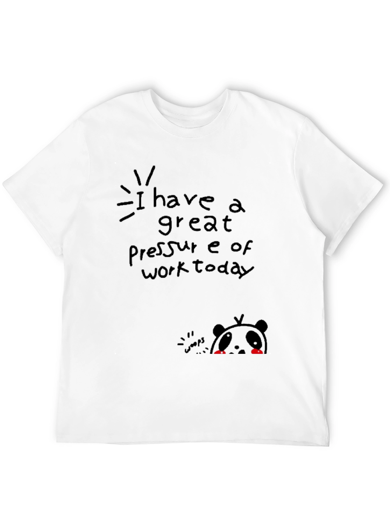 Black Funny Panda Graphic Tee - 'Pressure of Work Today' Black T-Shirt view 12