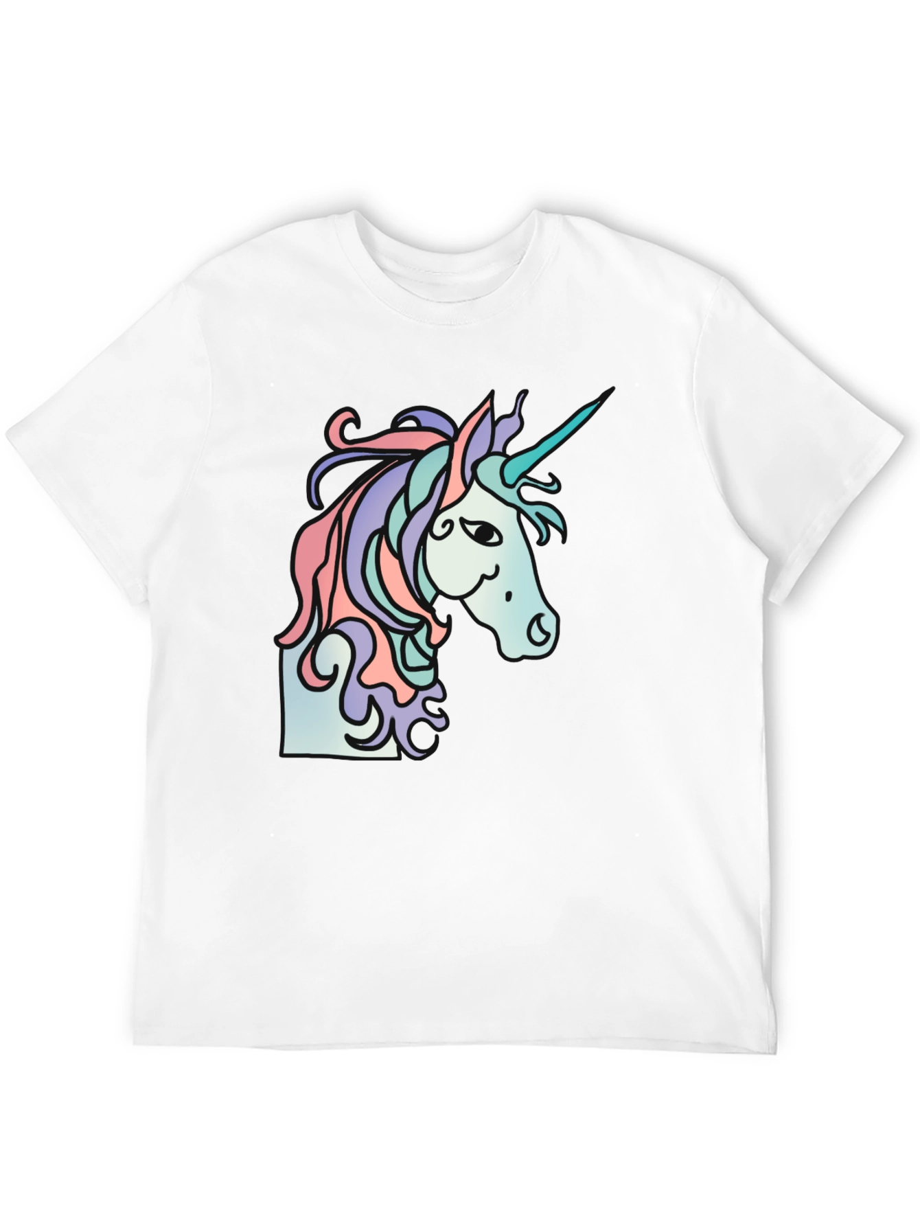 Black Unicorn Graphic Tee - Black Casual T-Shirt view 12