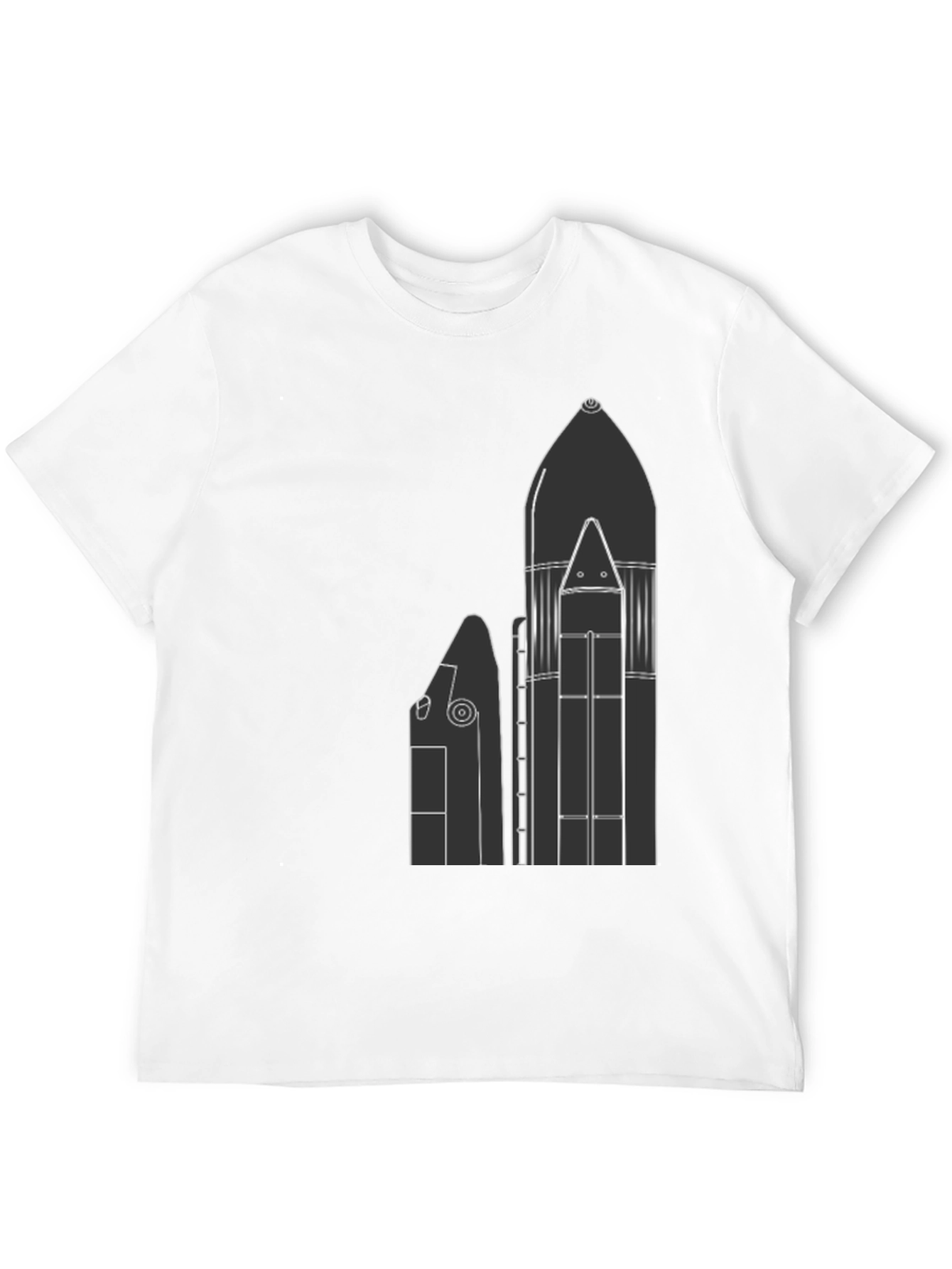 Black Space Shuttle T-Shirt - Black, Graphic Print view 12