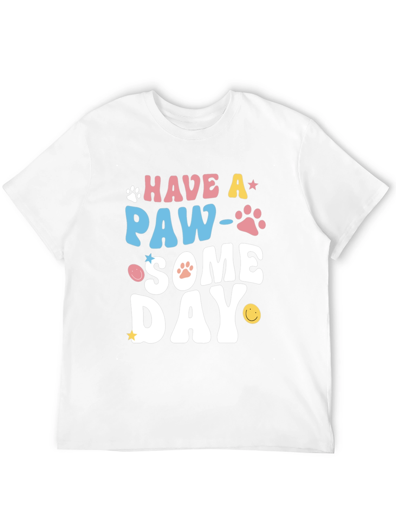 Black Paw-Some Day Graphic Tee - Novelty Print T-Shirt view 12