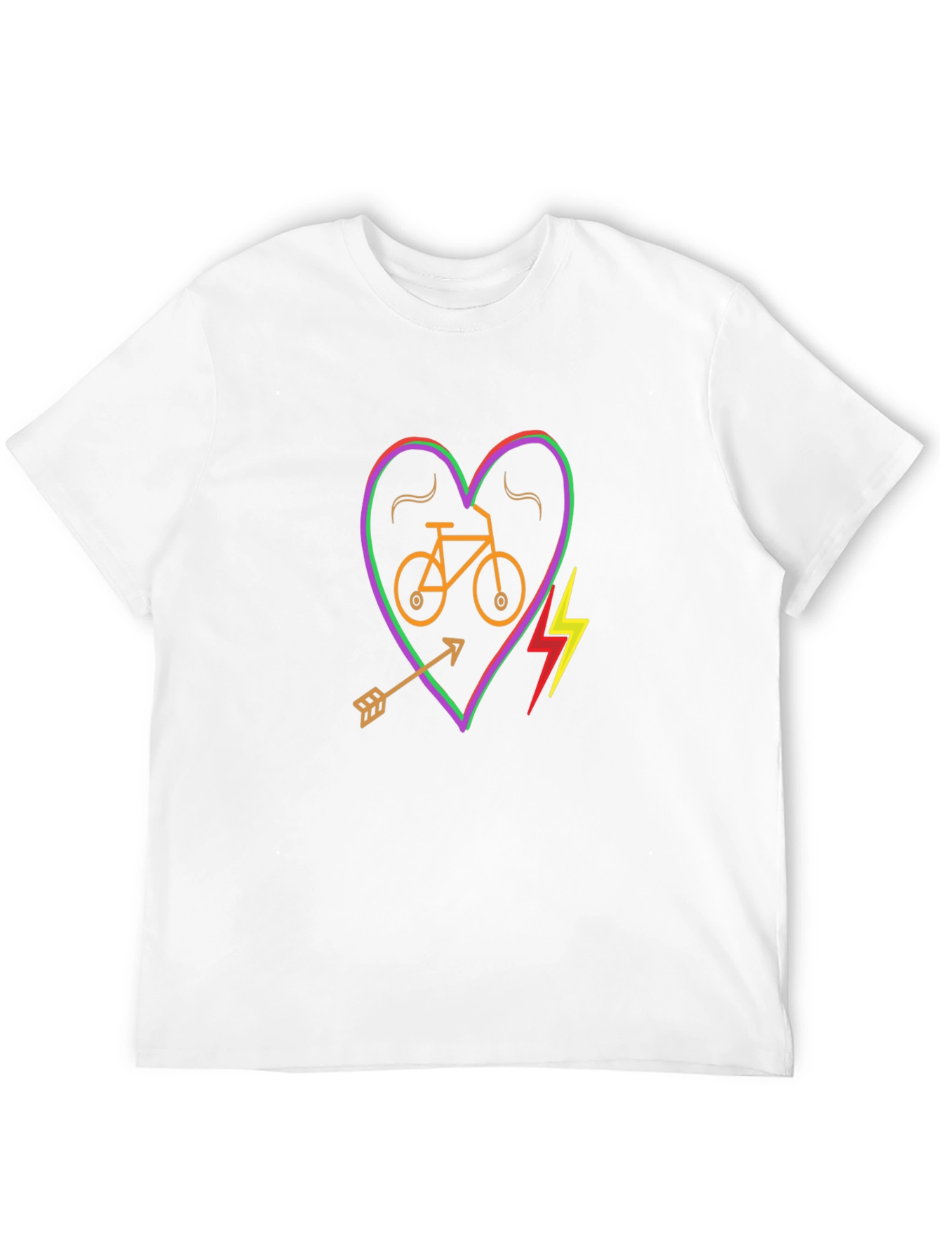 Black Heart Bike Graphic Tee - Black Cotton Shirt view 12