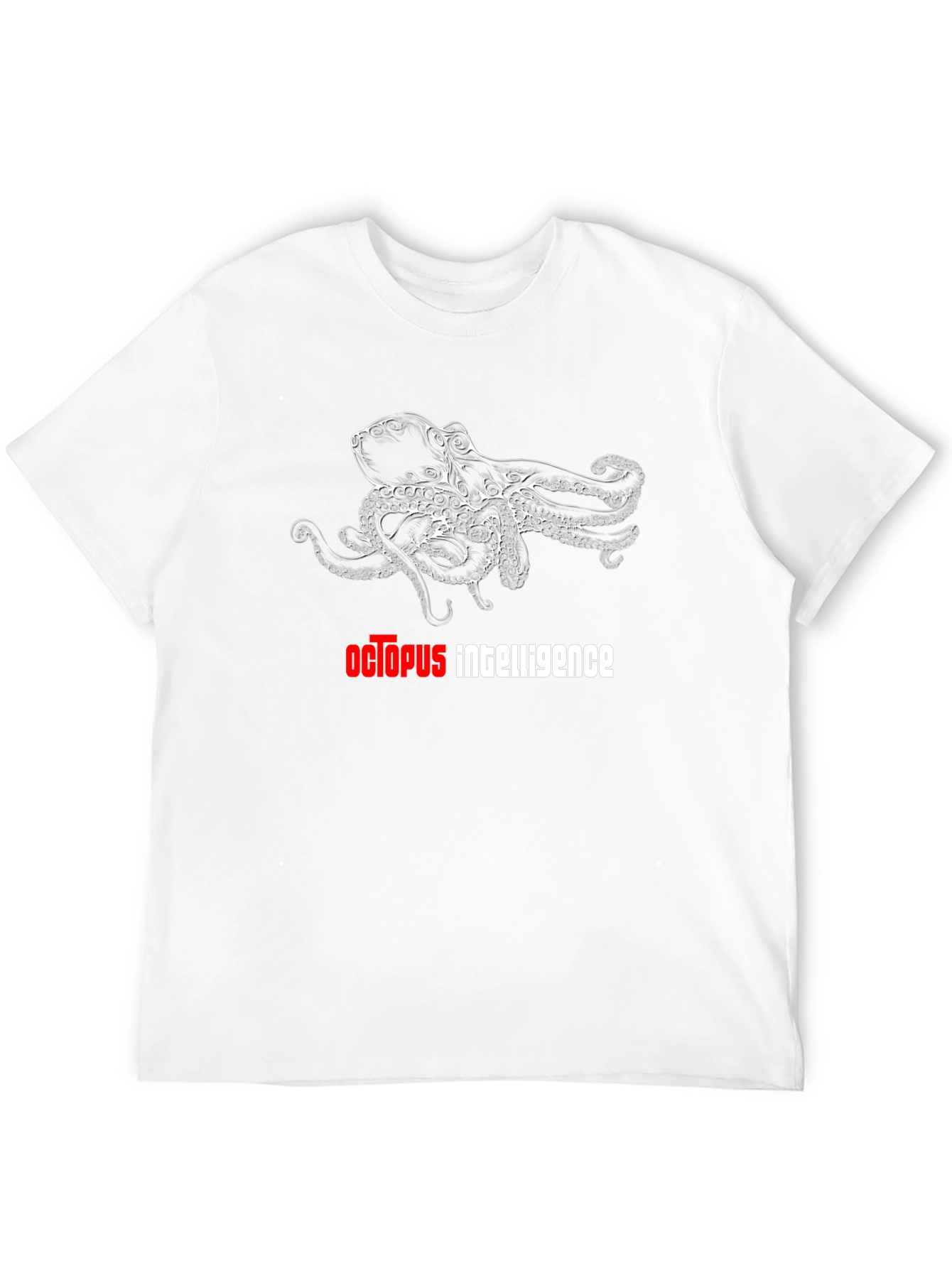 Black Octopus Intelligence Graphic Black T-Shirt view 12