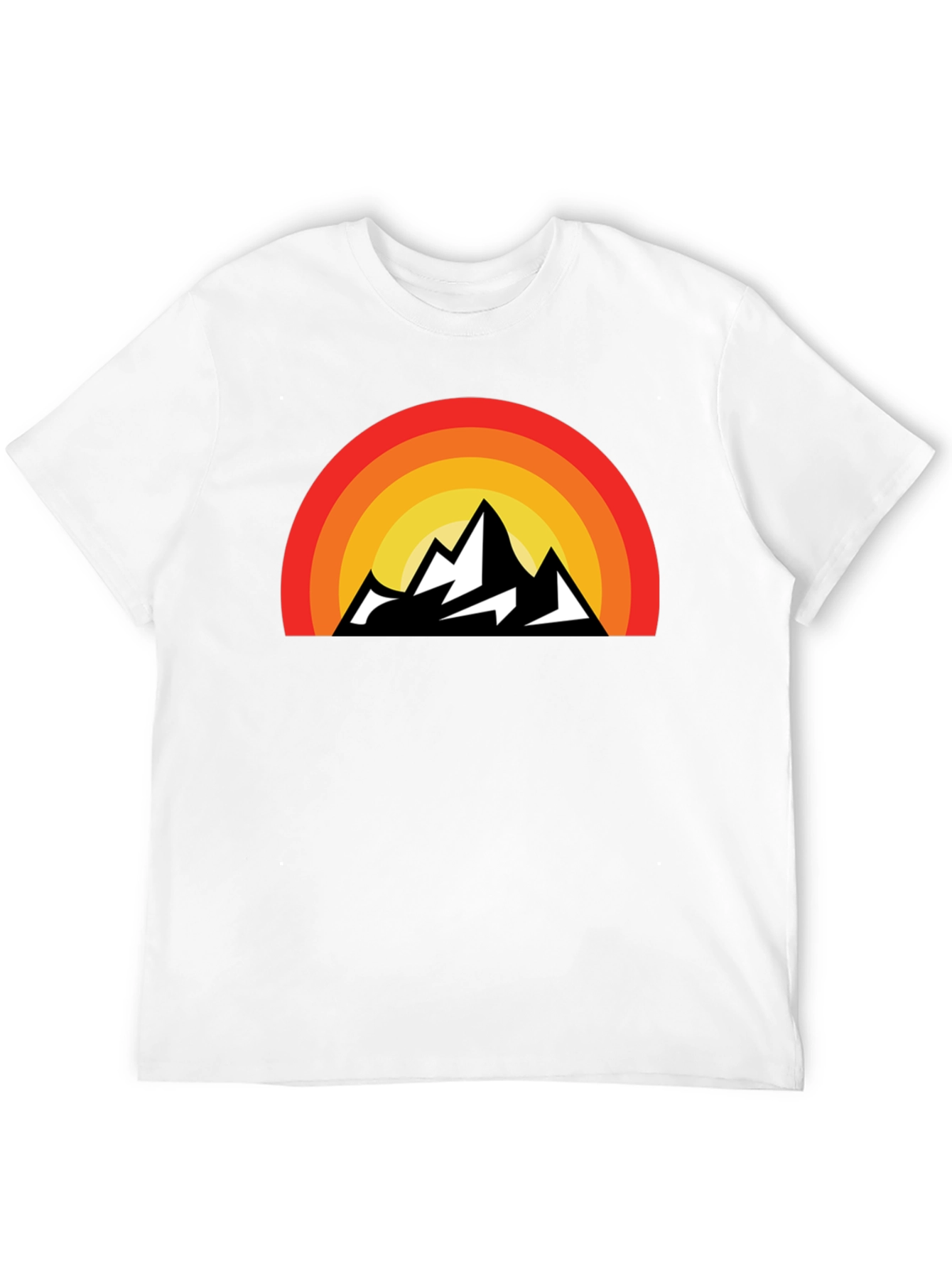 Black Retro Mountain Sunset Graphic Tee view 12