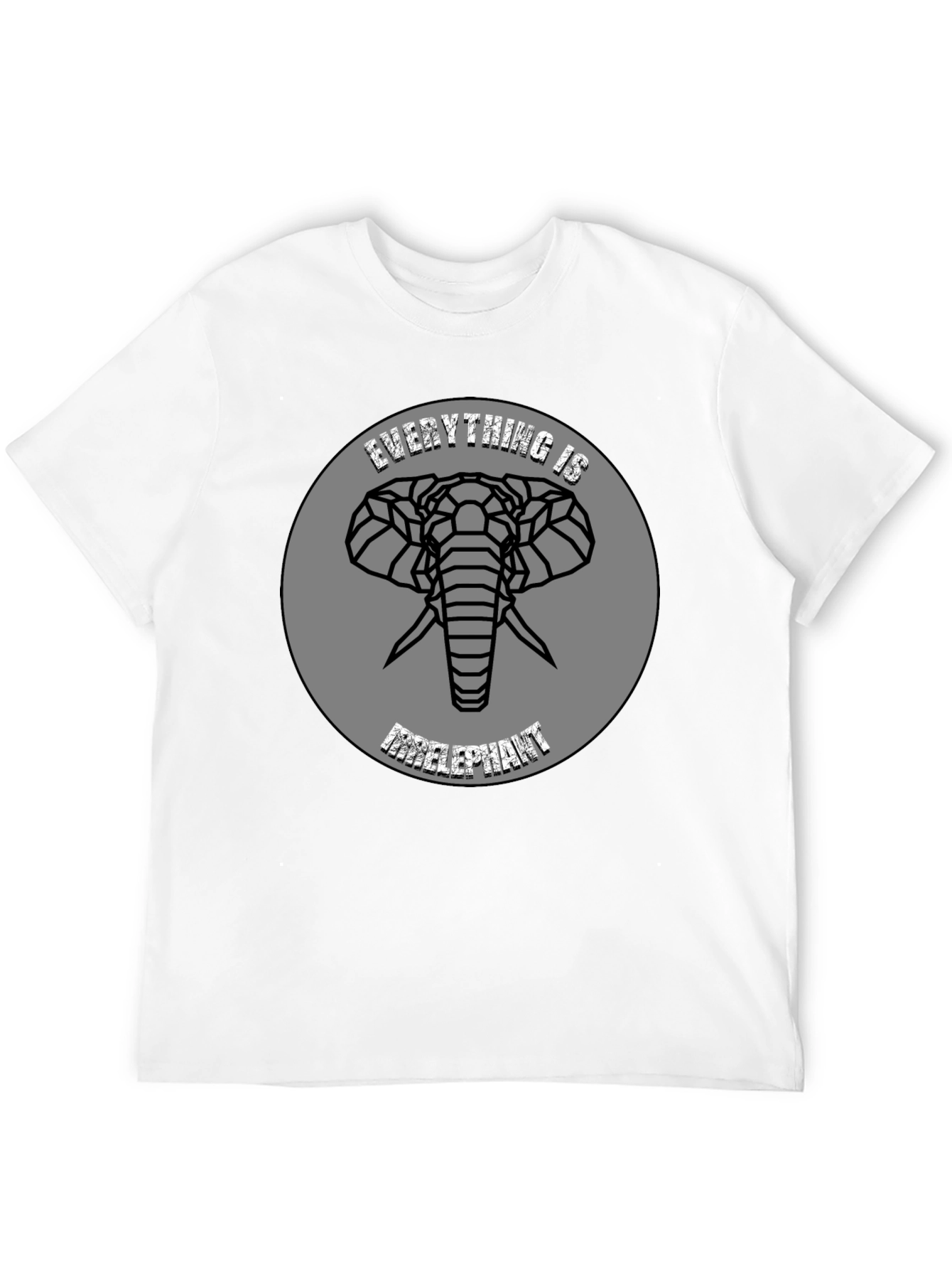 Black Geometric Elephant T-Shirt - Stylish Graphic Tee view 12