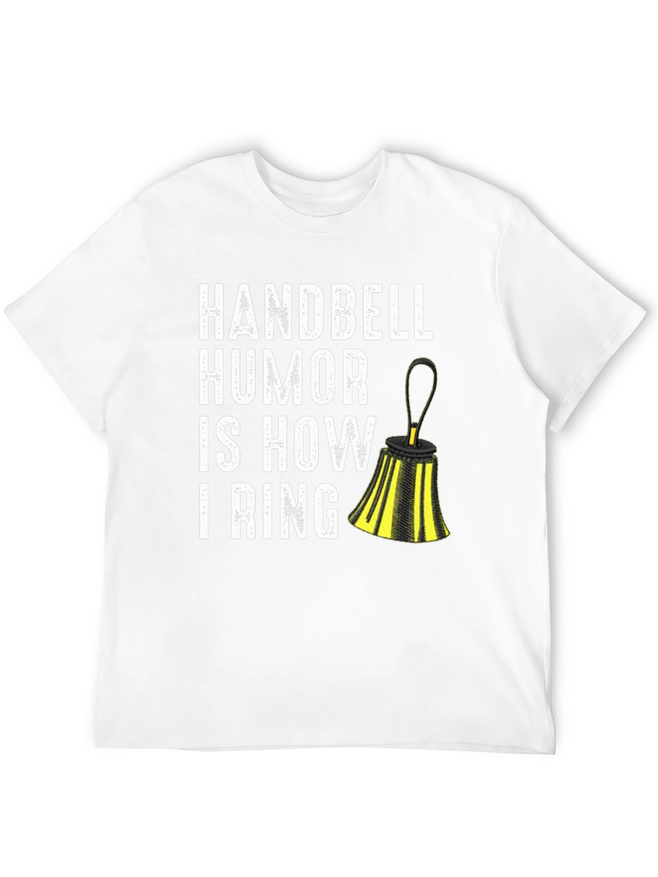 Black Handbell Humor T-Shirt - 'I Ring' Design view 12