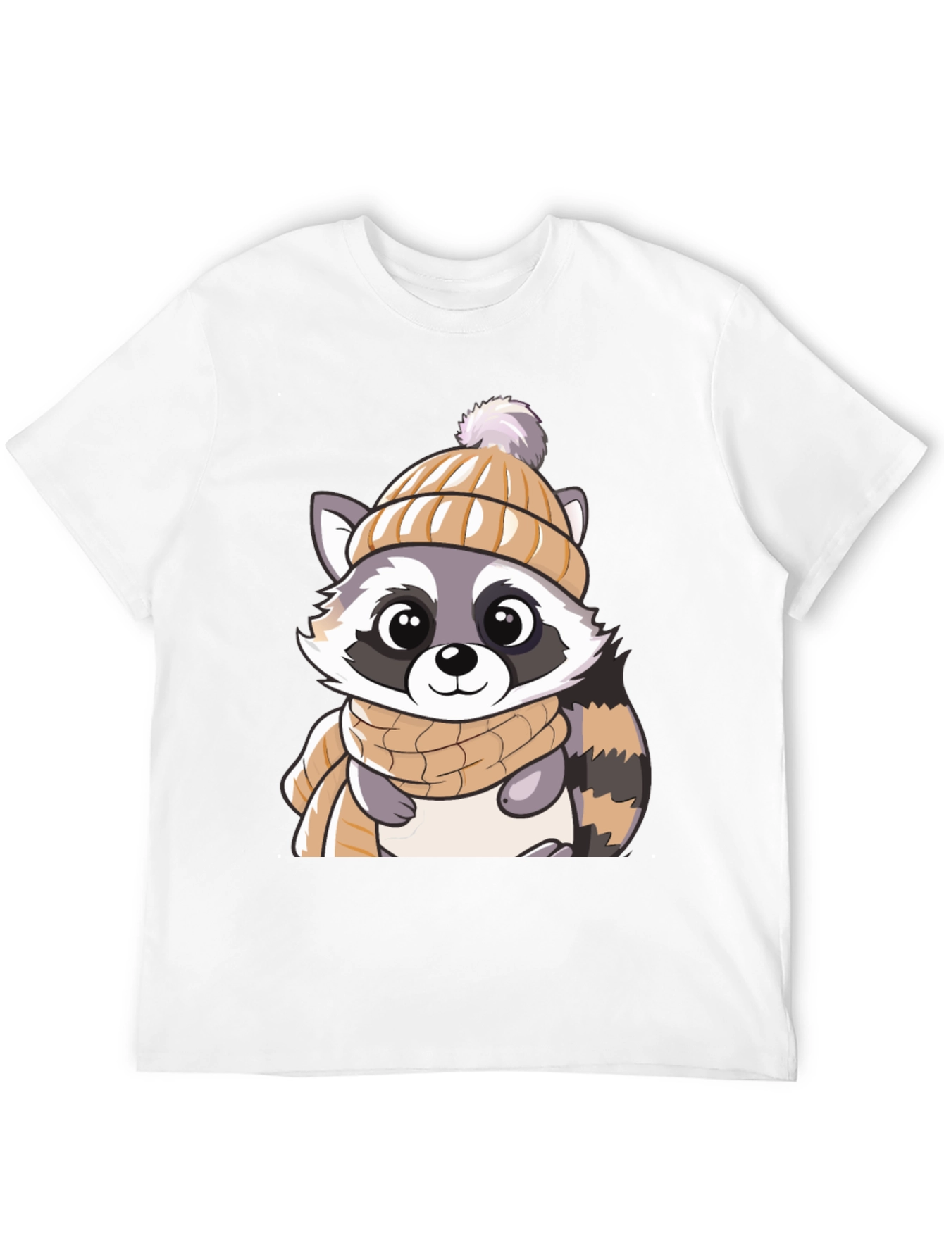 Black Cute Raccoon Graphic Tee view 12