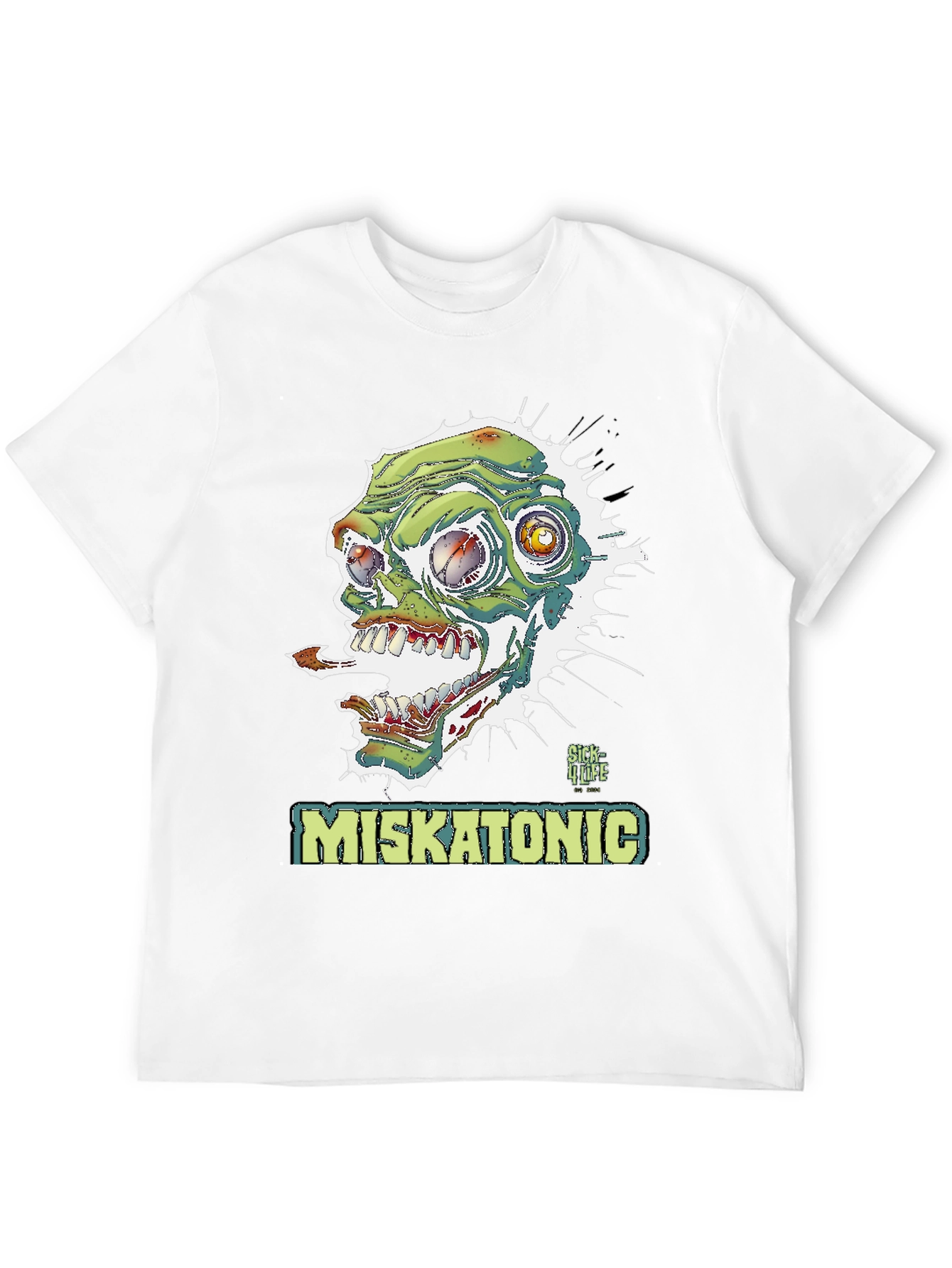 Black Miskatonic Zombie Graphic T-Shirt - Horror Style view 12