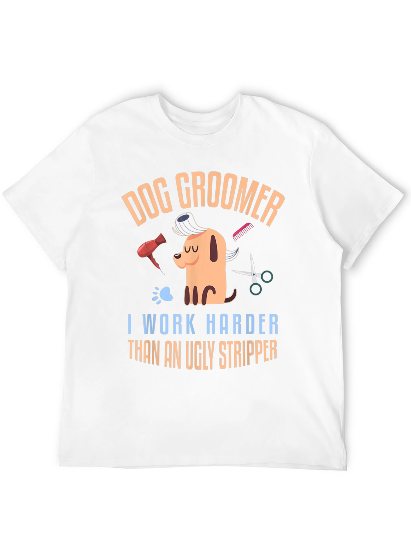 Black Dog Groomer Funny Graphic T-Shirt view 12