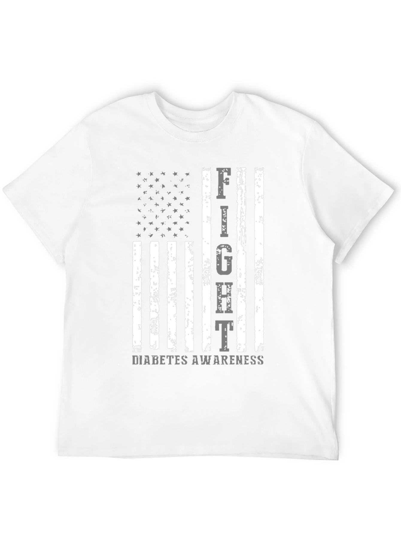 Black Fight Diabetes Awareness American Flag T-Shirt view 12