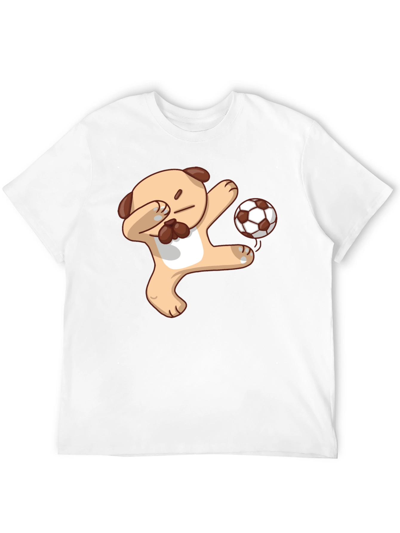 Black Funny Pug Soccer Dab T-Shirt view 12