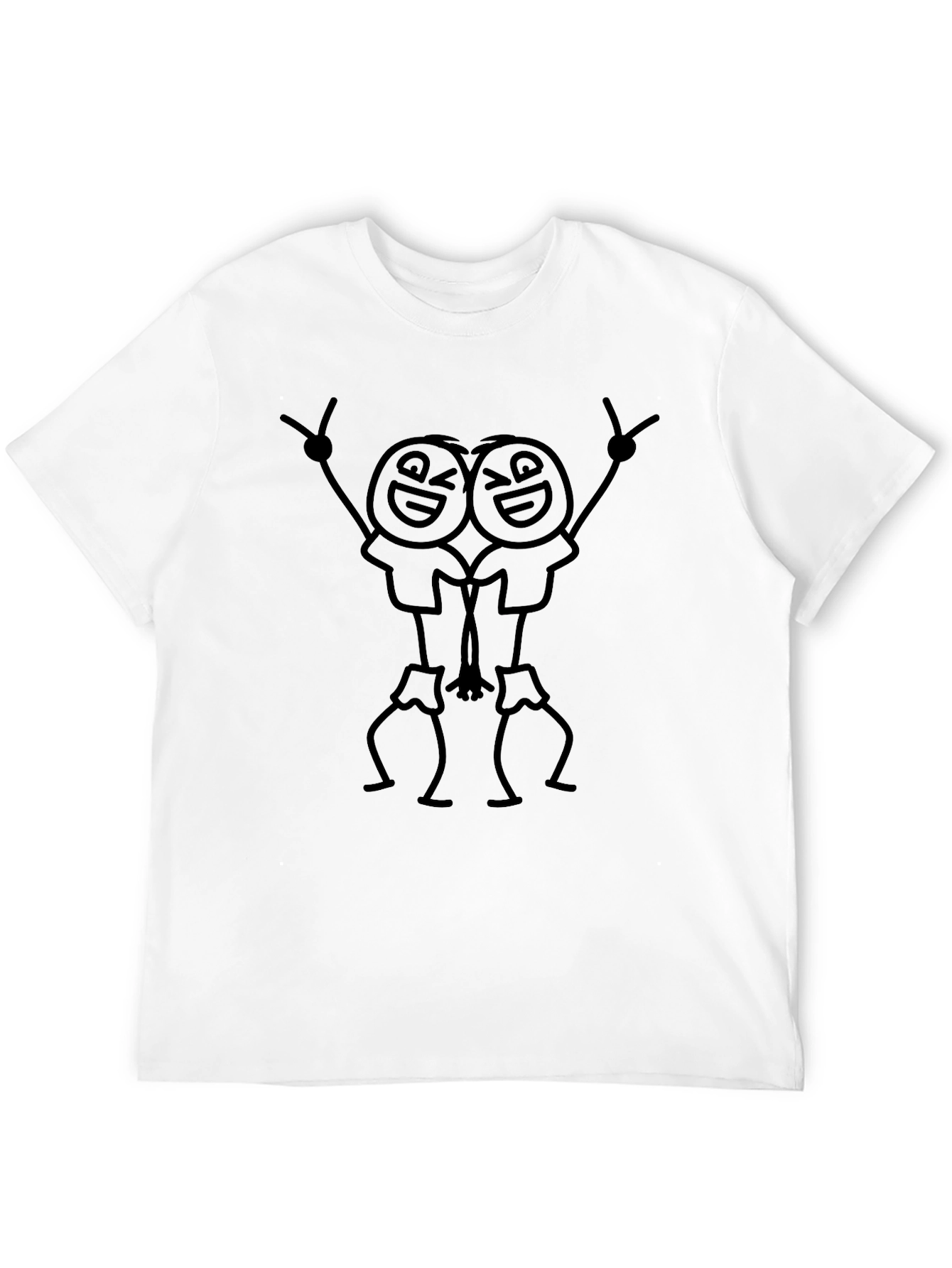 Black Stick Figure Twin Black Graphic Tee view 12