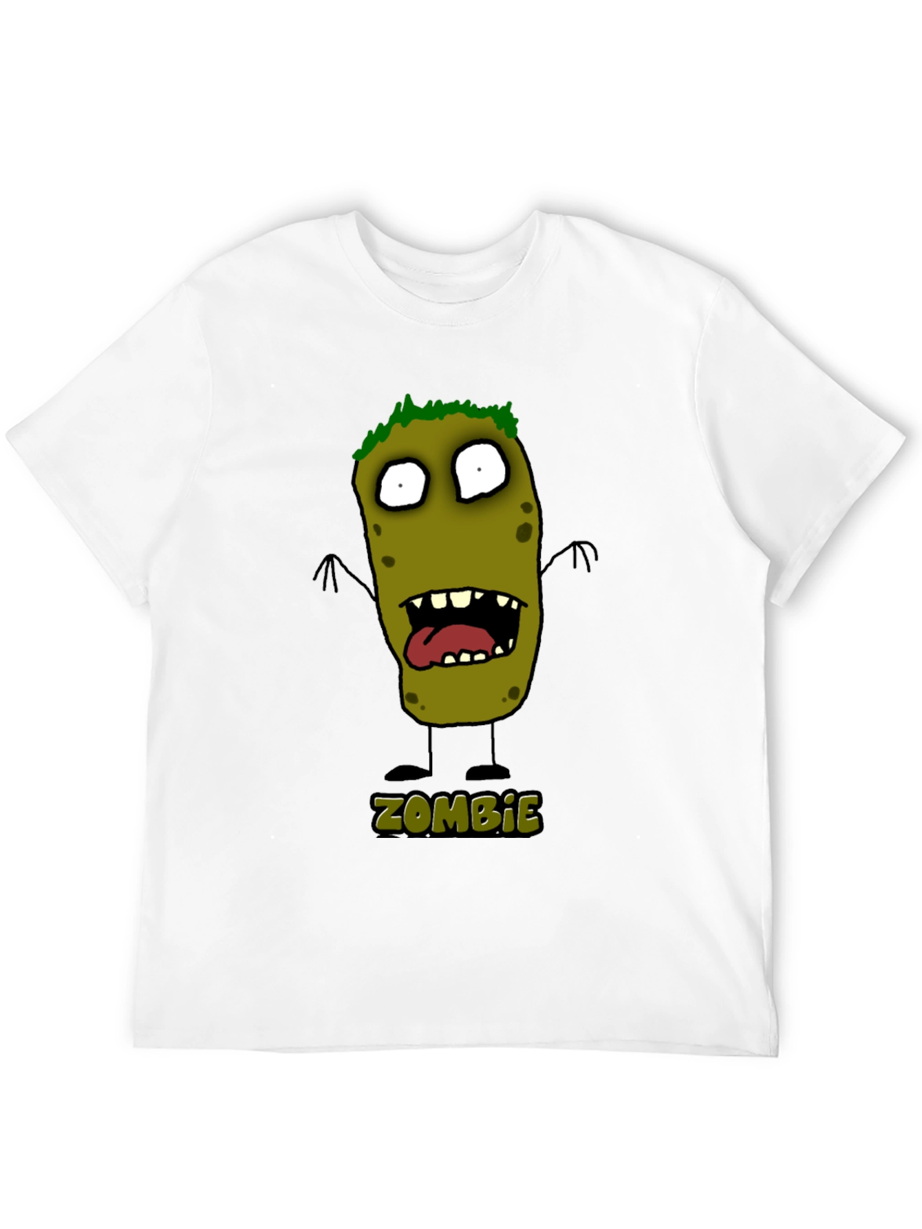 Black Zombie Cartoon Graphic Black T-Shirt view 12