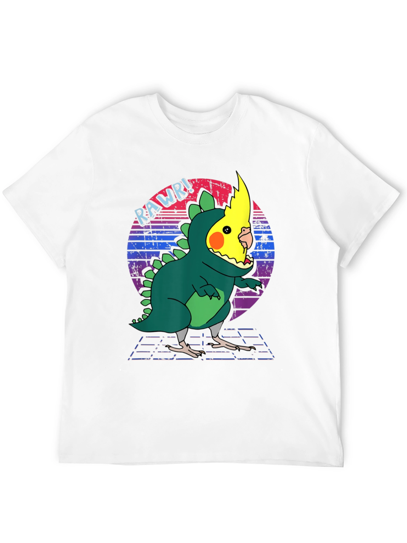 Black Funny Cockatiel Dinosaur T-Shirt view 12