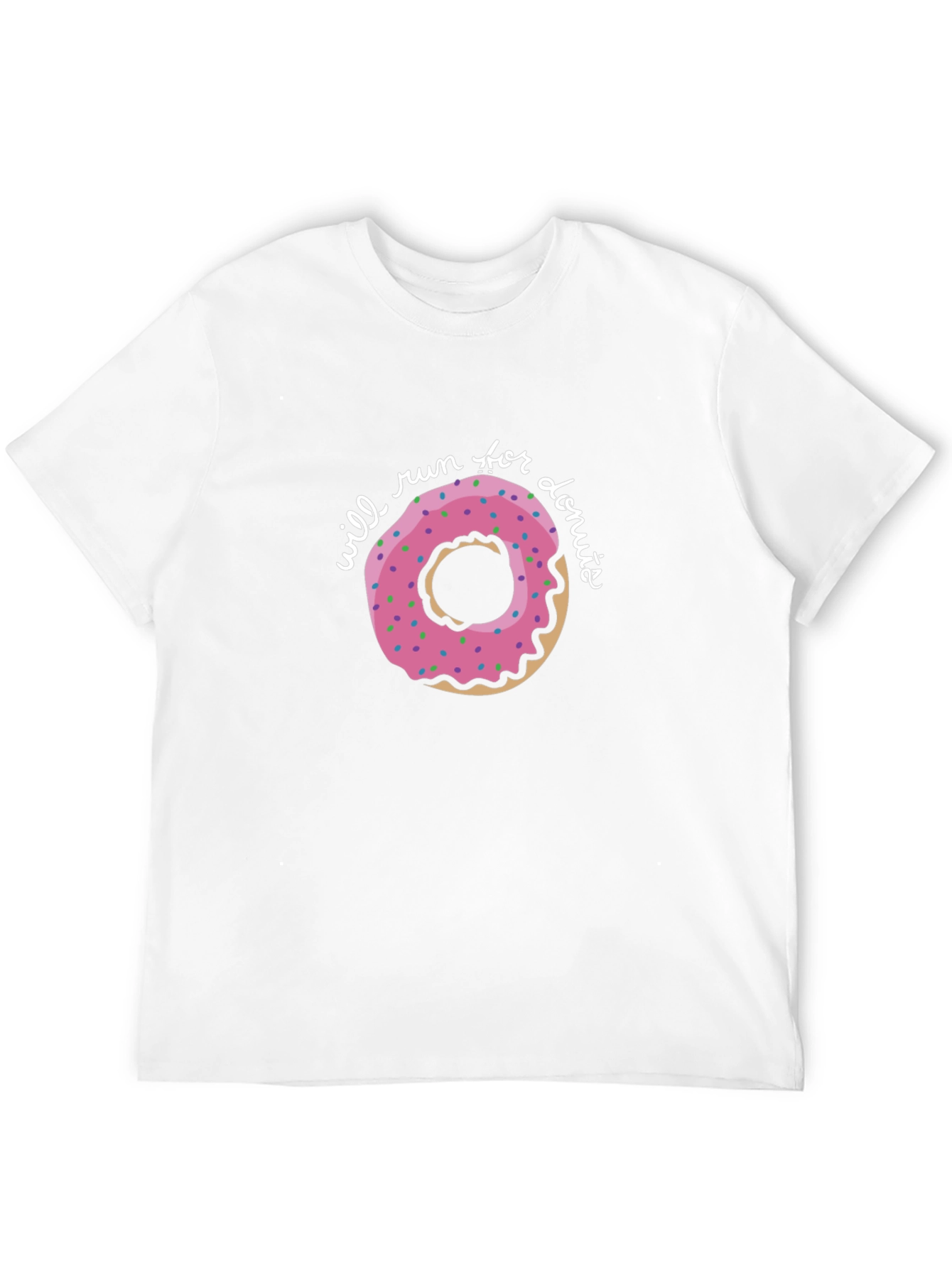 Black Will Run For Donuts T-Shirt - Casual Cotton Tee view 12